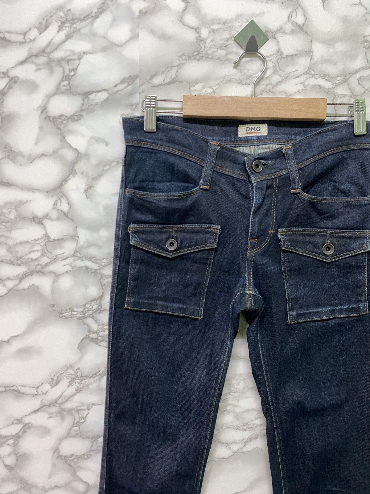 Designer × Japanese Brand Japan D.M.G Bush Pant Skinny Dark Blue Denim Pants Size US 28 / EU 44 - 4 Thumbnail