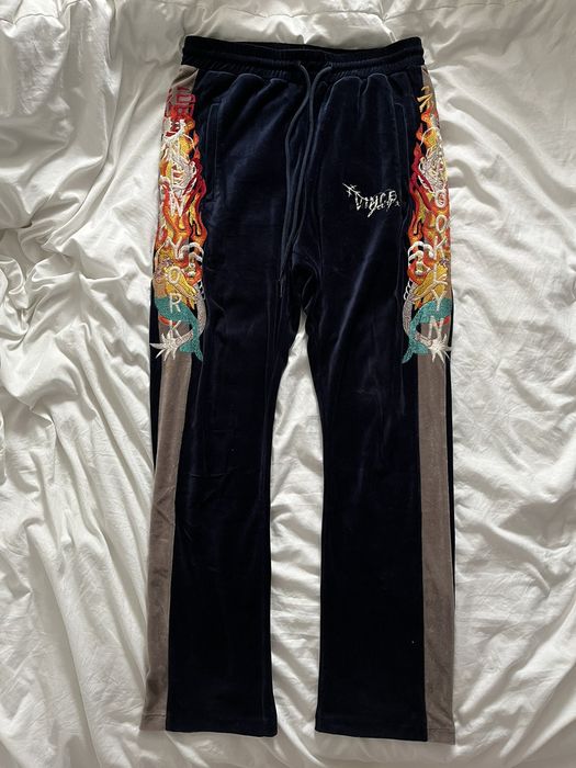 Doublet Doublet chaos embroidery velour track pants travis archive