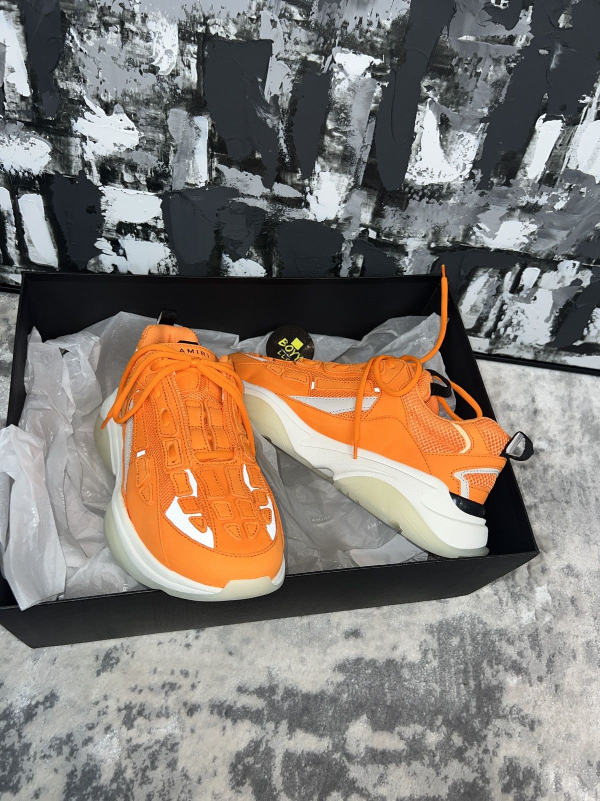 Amiri Amiri ORNAGE bone runner sneakers | Grailed