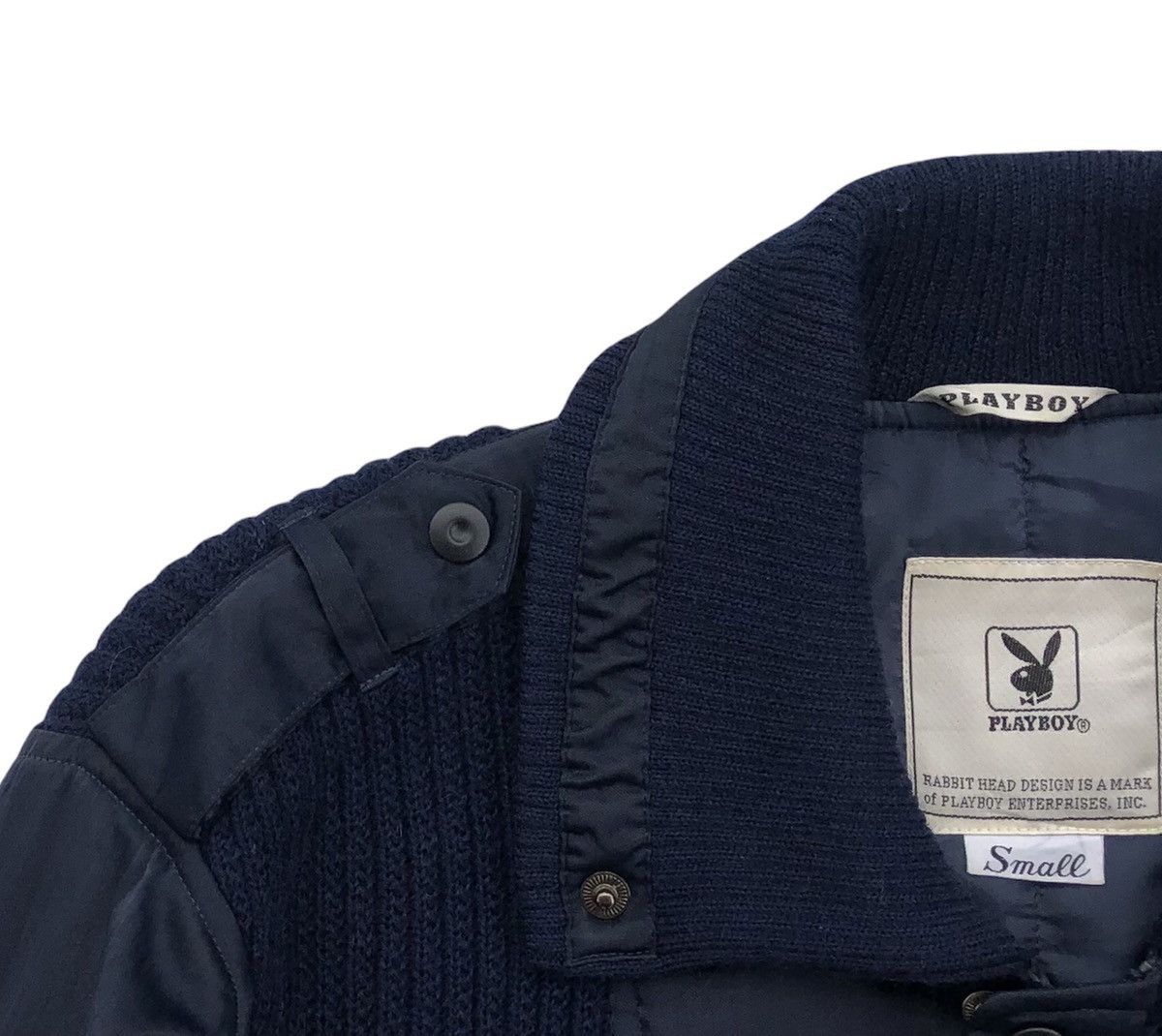 Playboy Vintage Playboy Rabbit head mix knitted bomber jacket Size US S / EU 44-46 / 1 - 10 Thumbnail