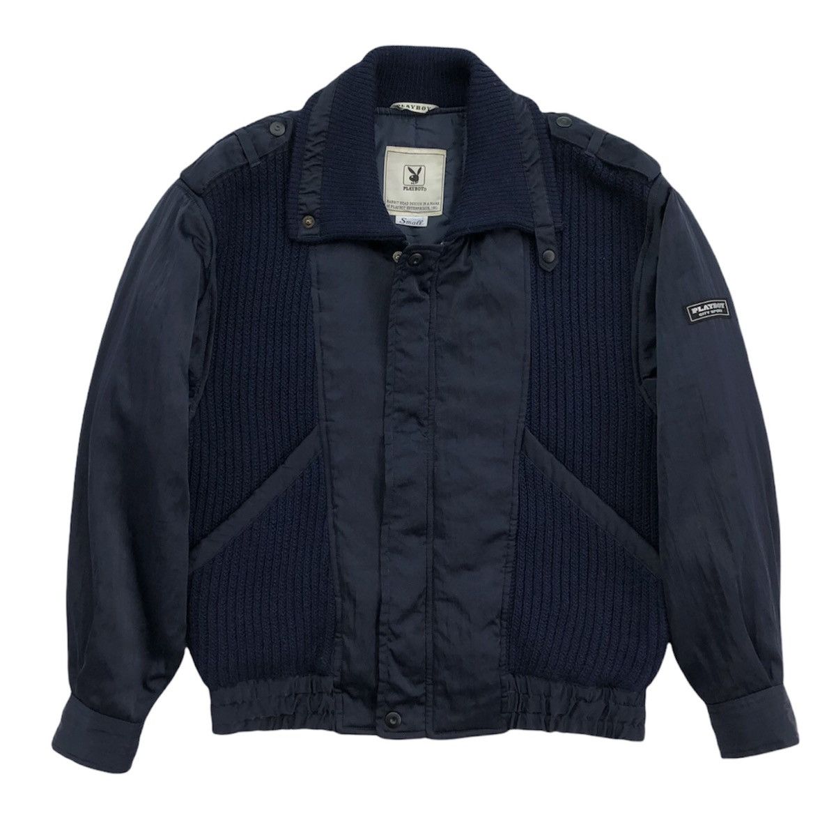 Playboy Vintage Playboy Rabbit head mix knitted bomber jacket Size US S / EU 44-46 / 1 - 7 Thumbnail