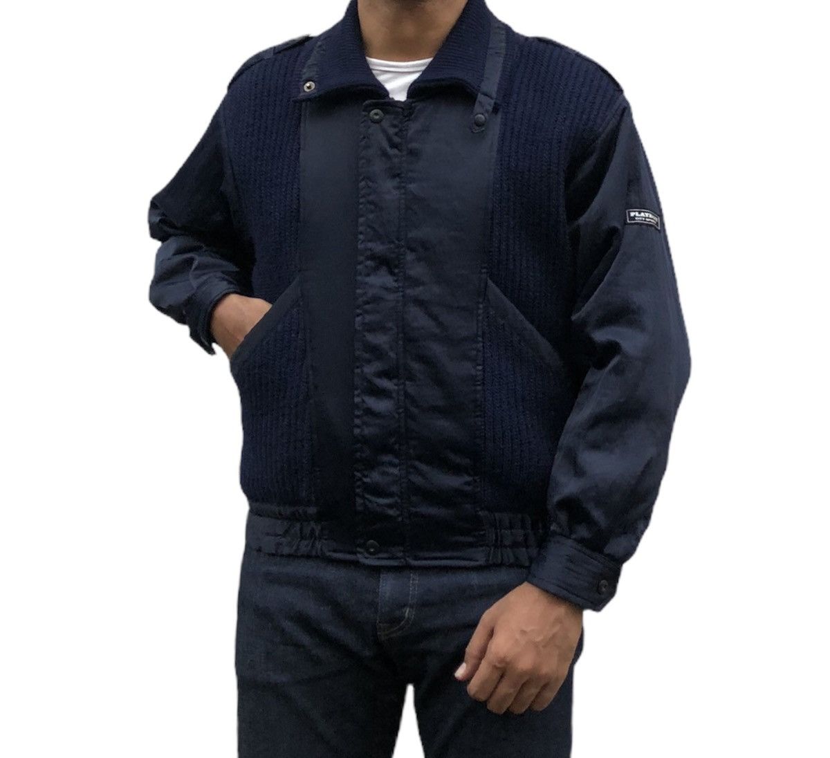 Playboy Vintage Playboy Rabbit head mix knitted bomber jacket Size US S / EU 44-46 / 1 - 2 Thumbnail