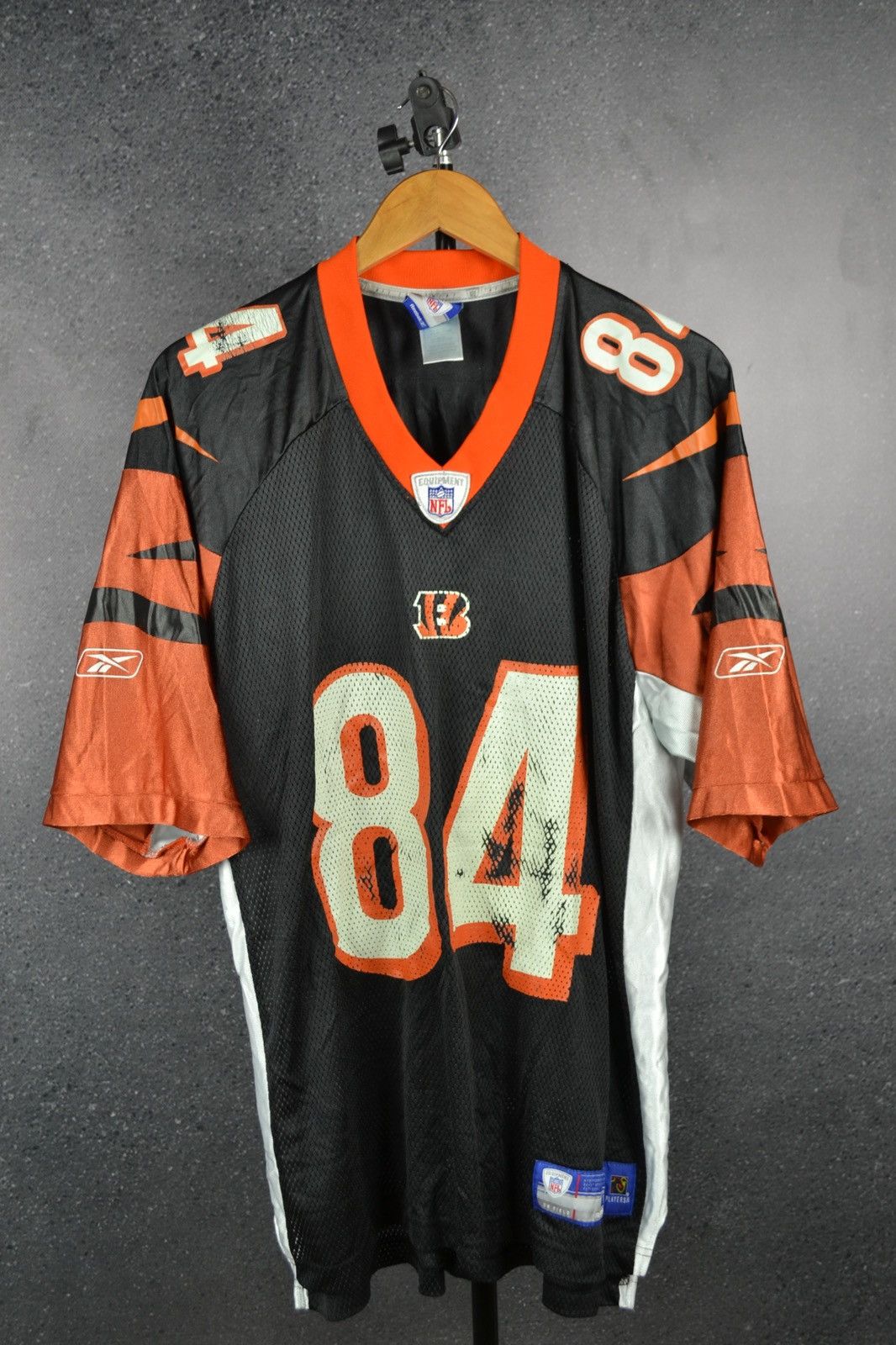 $285 TJ HOUSHMANDZADEH #84 CINCINNATI BENGALS REEBOK HOME SEWN BLACK JERSEY  50