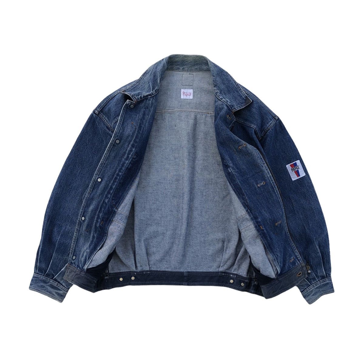 Vintage Vintage 90s Papas Cargo Pocket Denim Jacket Size US M / EU 48-50 / 2 - 14 Thumbnail