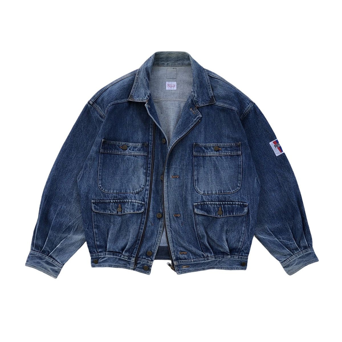 Vintage Vintage 90s Papas Cargo Pocket Denim Jacket Size US M / EU 48-50 / 2 - 8 Thumbnail