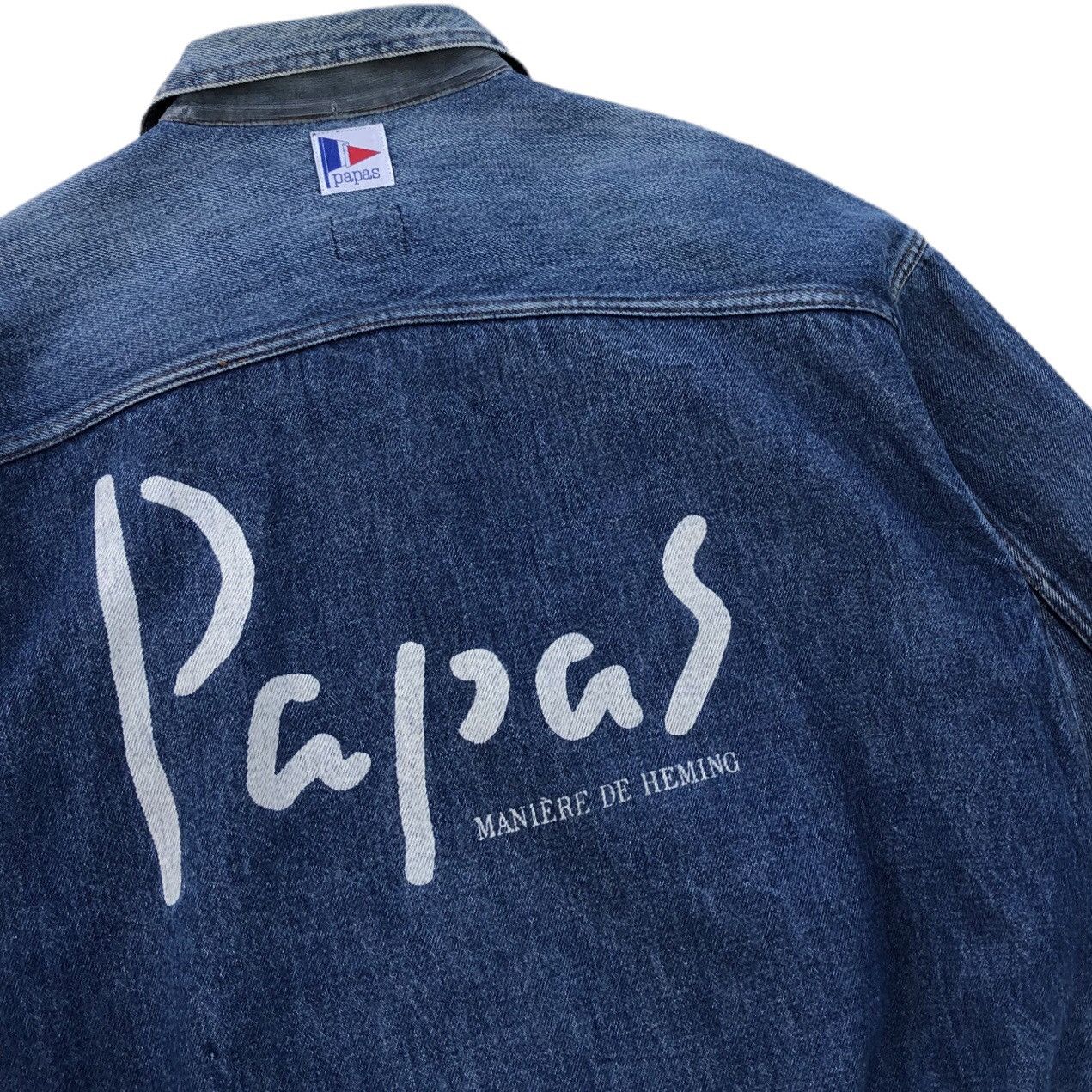 Vintage Vintage 90s Papas Cargo Pocket Denim Jacket Size US M / EU 48-50 / 2 - 10 Thumbnail