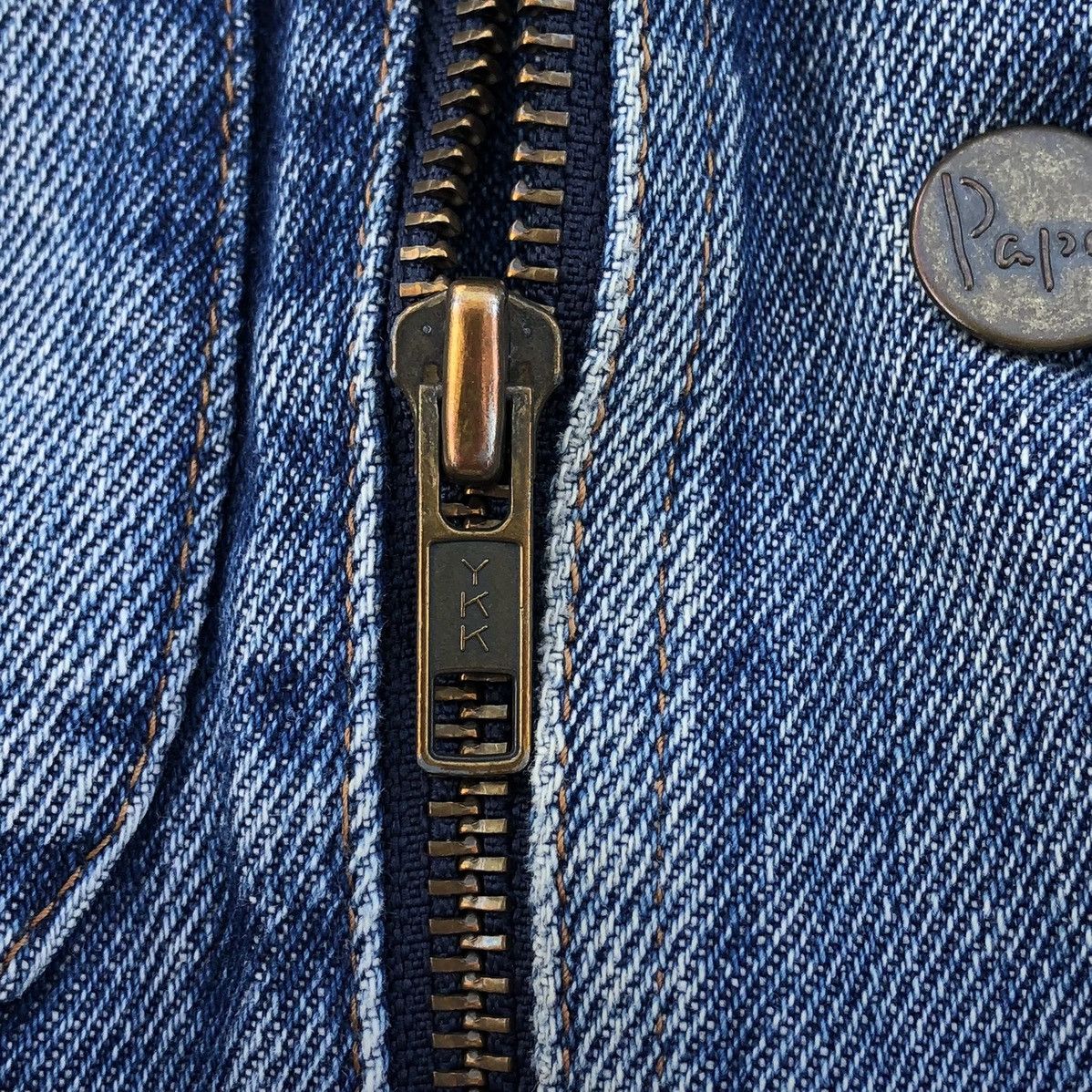 Vintage Vintage 90s Papas Cargo Pocket Denim Jacket Size US M / EU 48-50 / 2 - 18 Thumbnail