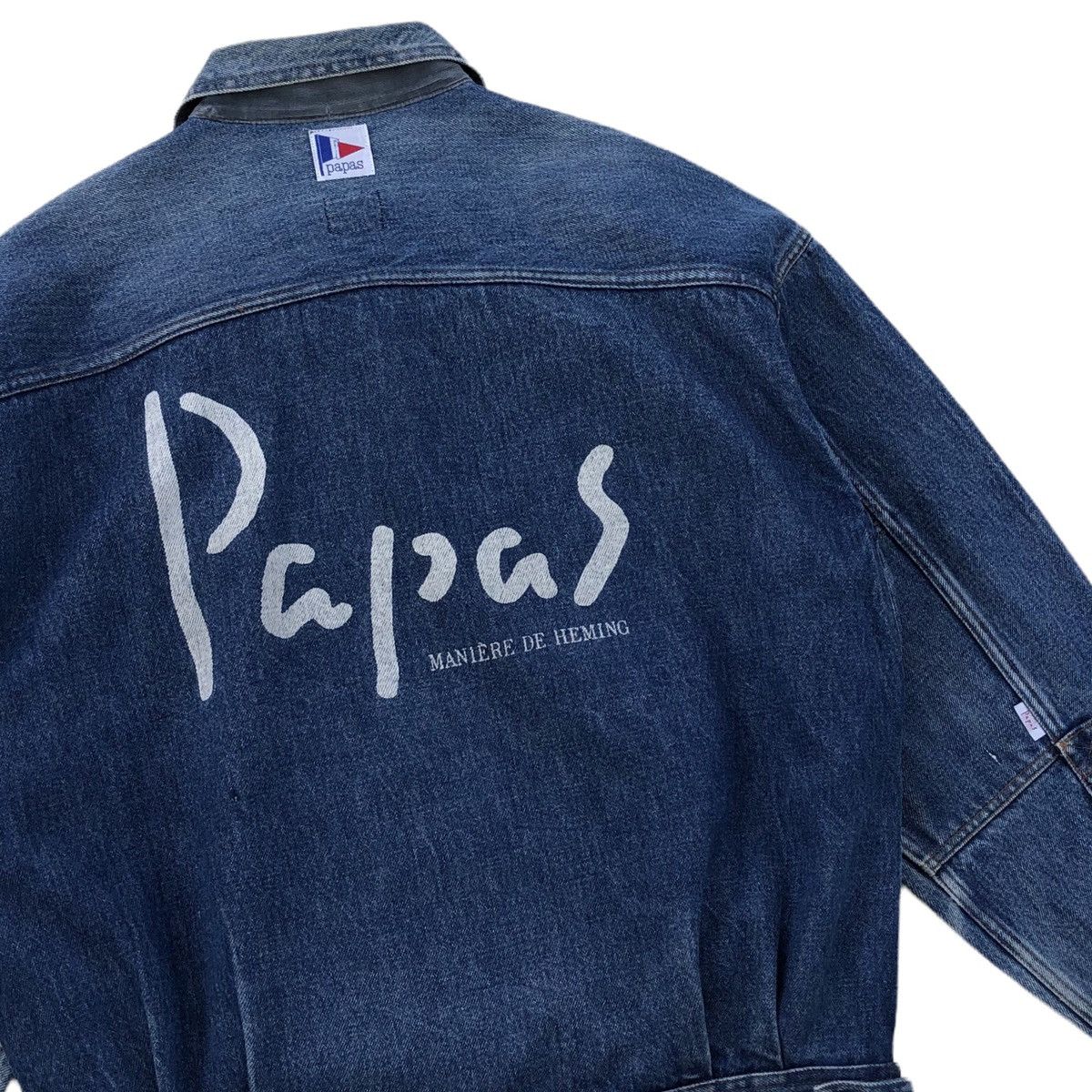 Vintage Vintage 90s Papas Cargo Pocket Denim Jacket Size US M / EU 48-50 / 2 - 9 Thumbnail