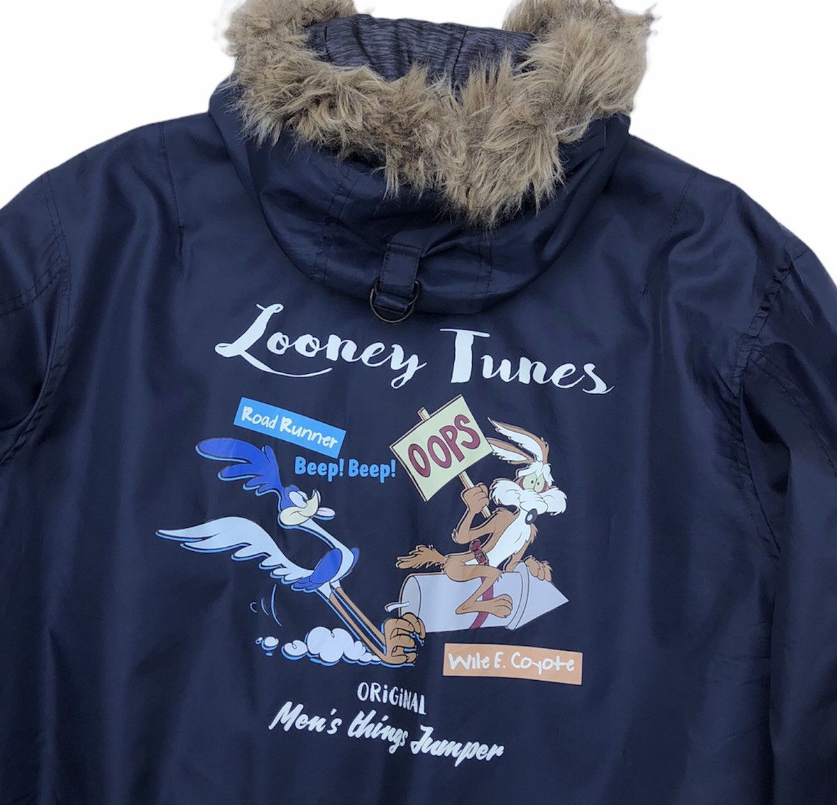 Cartoon Network Looney Tunes Bugs Bunny Blouson Road Runner Navy Faux Fur Size US L / EU 52-54 / 3 - 12 Thumbnail
