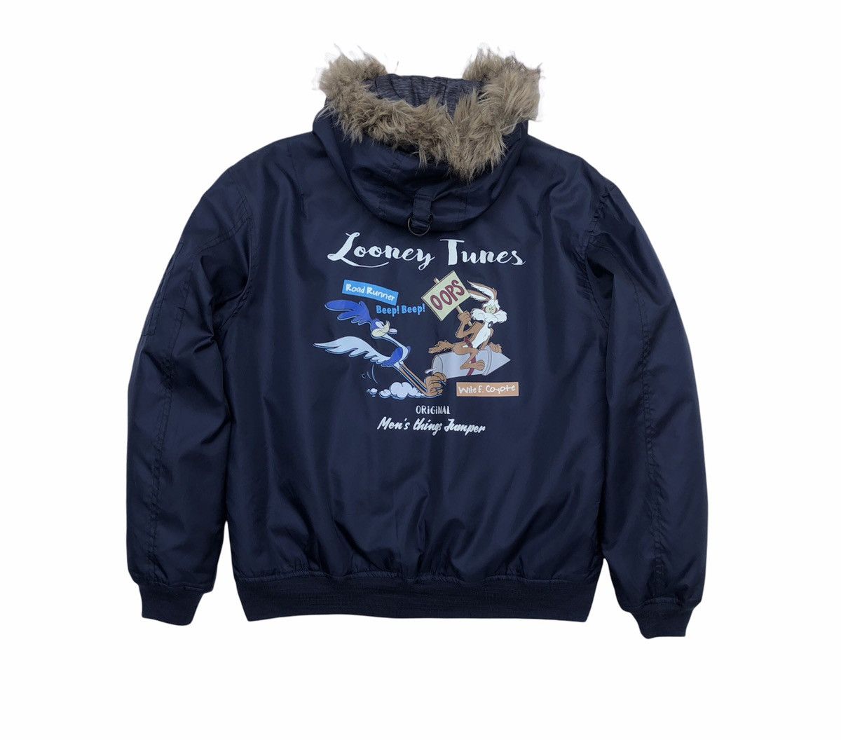 Cartoon Network Looney Tunes Bugs Bunny Blouson Road Runner Navy Faux Fur Size US L / EU 52-54 / 3 - 11 Thumbnail