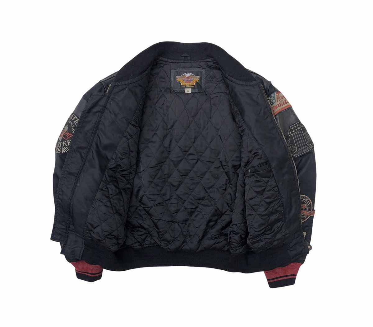 Harley Davidson Vintage 90s OG Harley Davidson Motorcycle Bombers Mix Jacket Size US M / EU 48-50 / 2 - 16 Thumbnail
