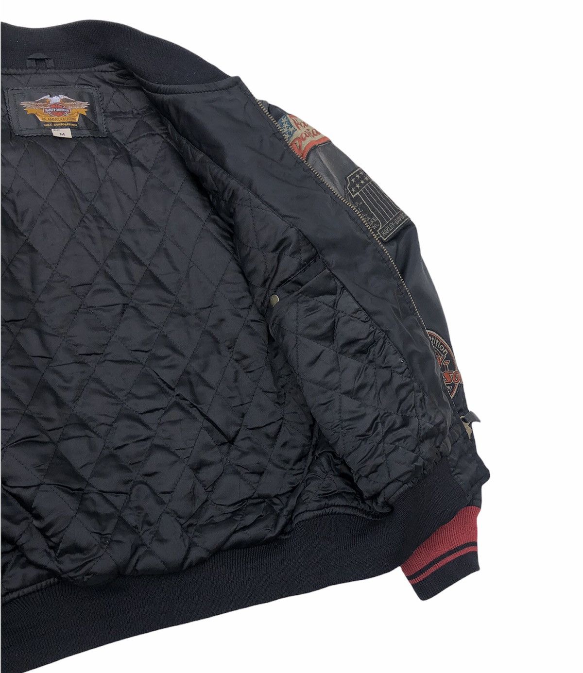 Harley Davidson Vintage 90s OG Harley Davidson Motorcycle Bombers Mix Jacket Size US M / EU 48-50 / 2 - 18 Thumbnail