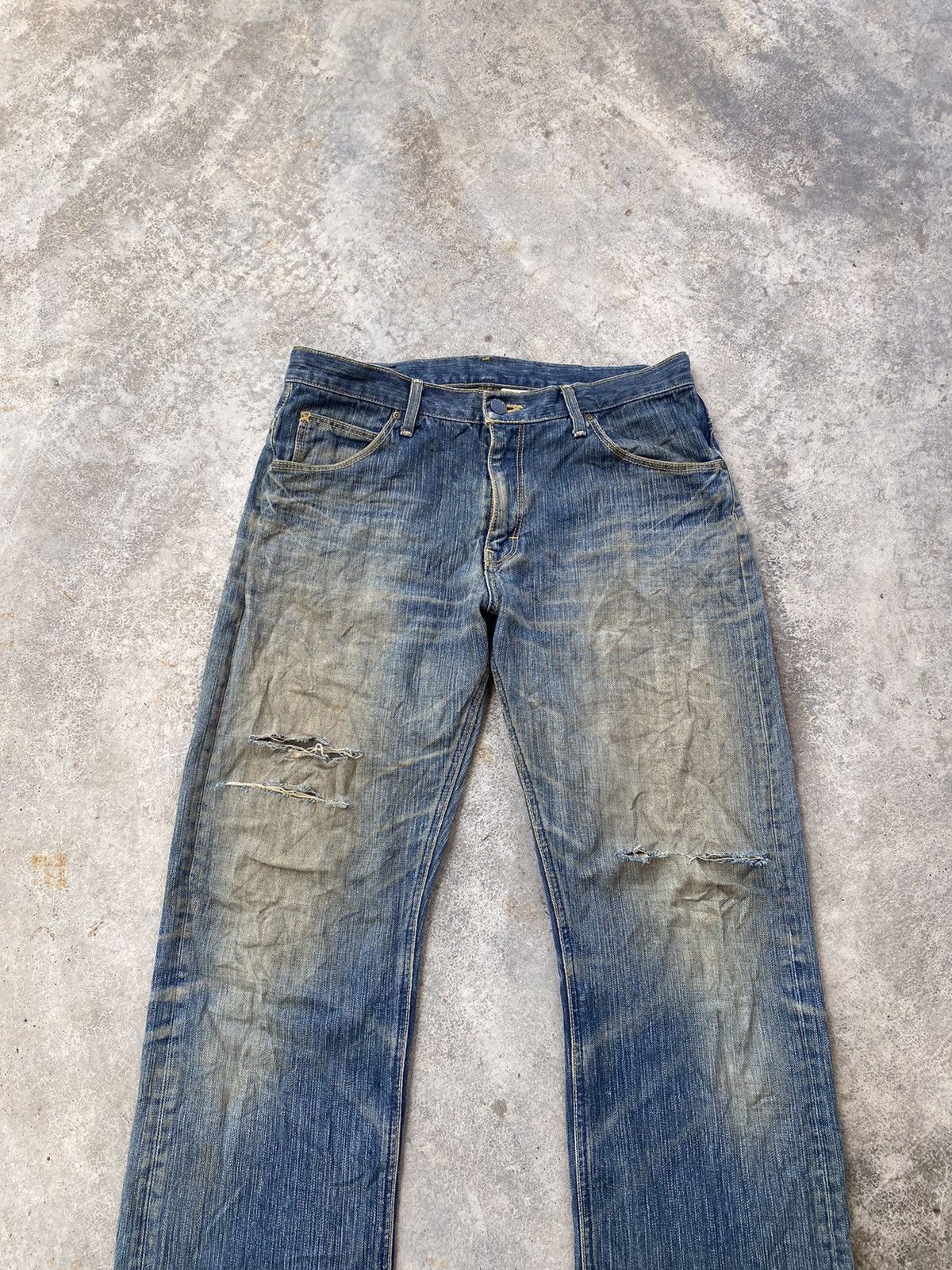 Lee × Vintage 🔥VINTAGE LEE RIDERS MADE IN JAPAN DISTRESSED DENIM JEANS Size US 34 / EU 50 - 5 Thumbnail