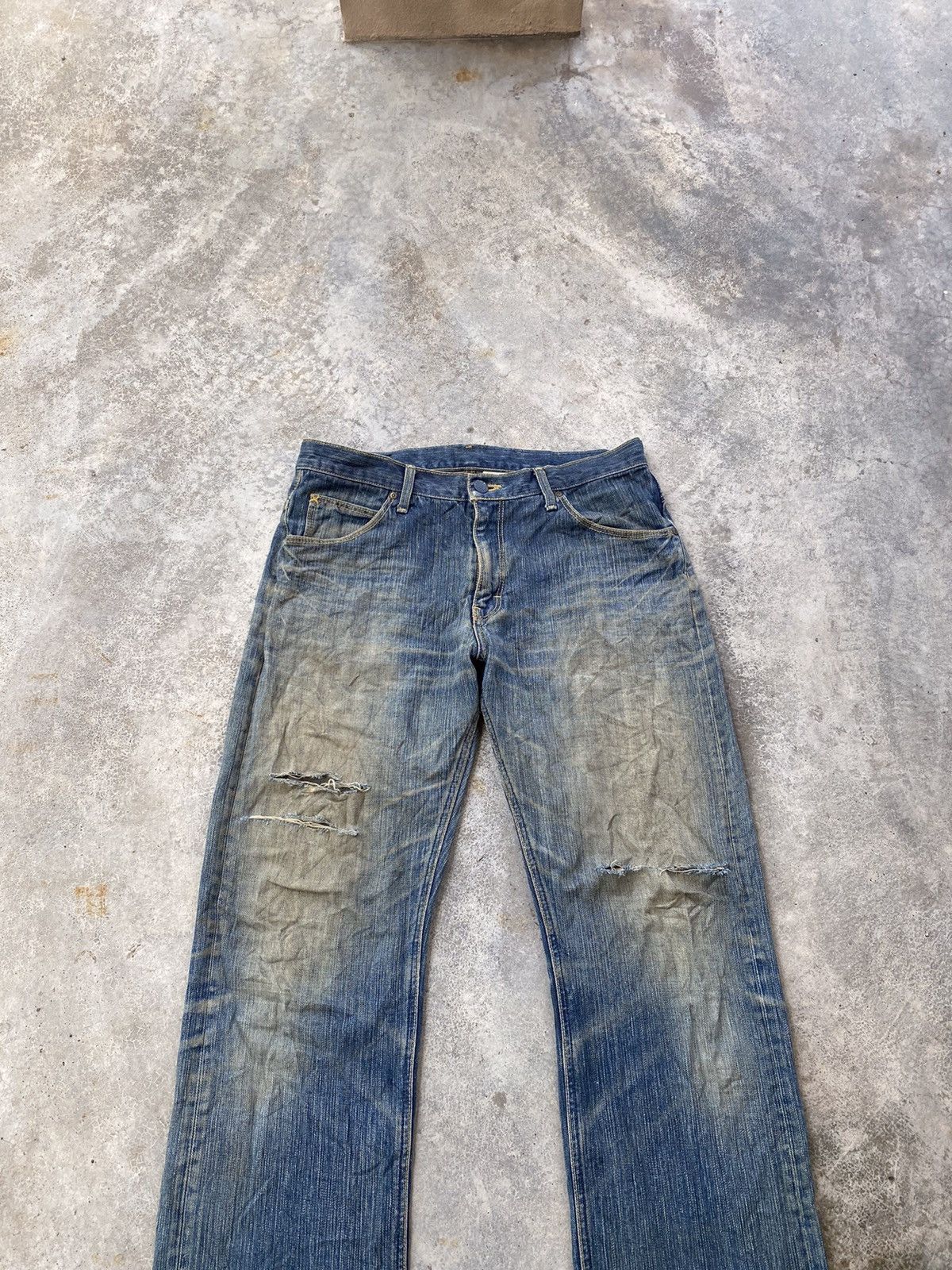 Lee × Vintage 🔥VINTAGE LEE RIDERS MADE IN JAPAN DISTRESSED DENIM JEANS Size US 34 / EU 50 - 4 Thumbnail