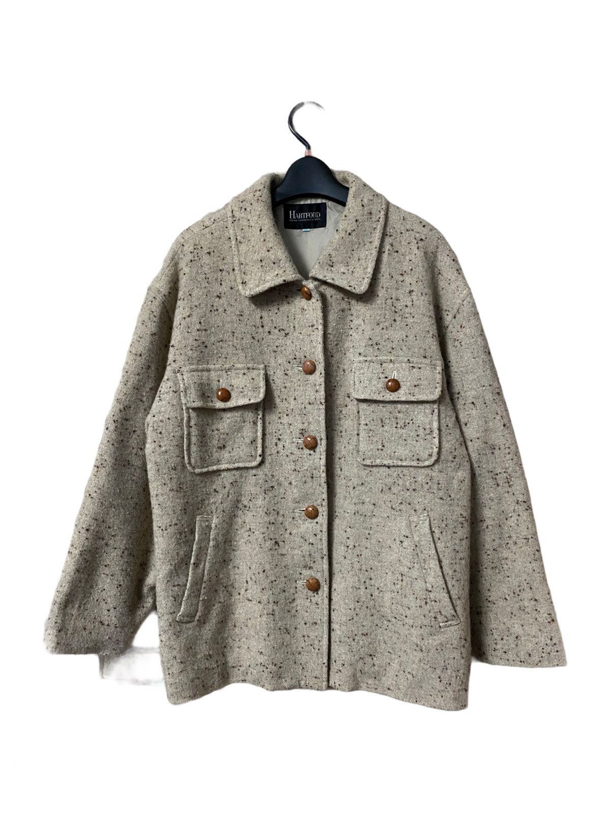 image of Hartford Blend Breasted Dual Pocket Overcoat, Men's (Size Medium)