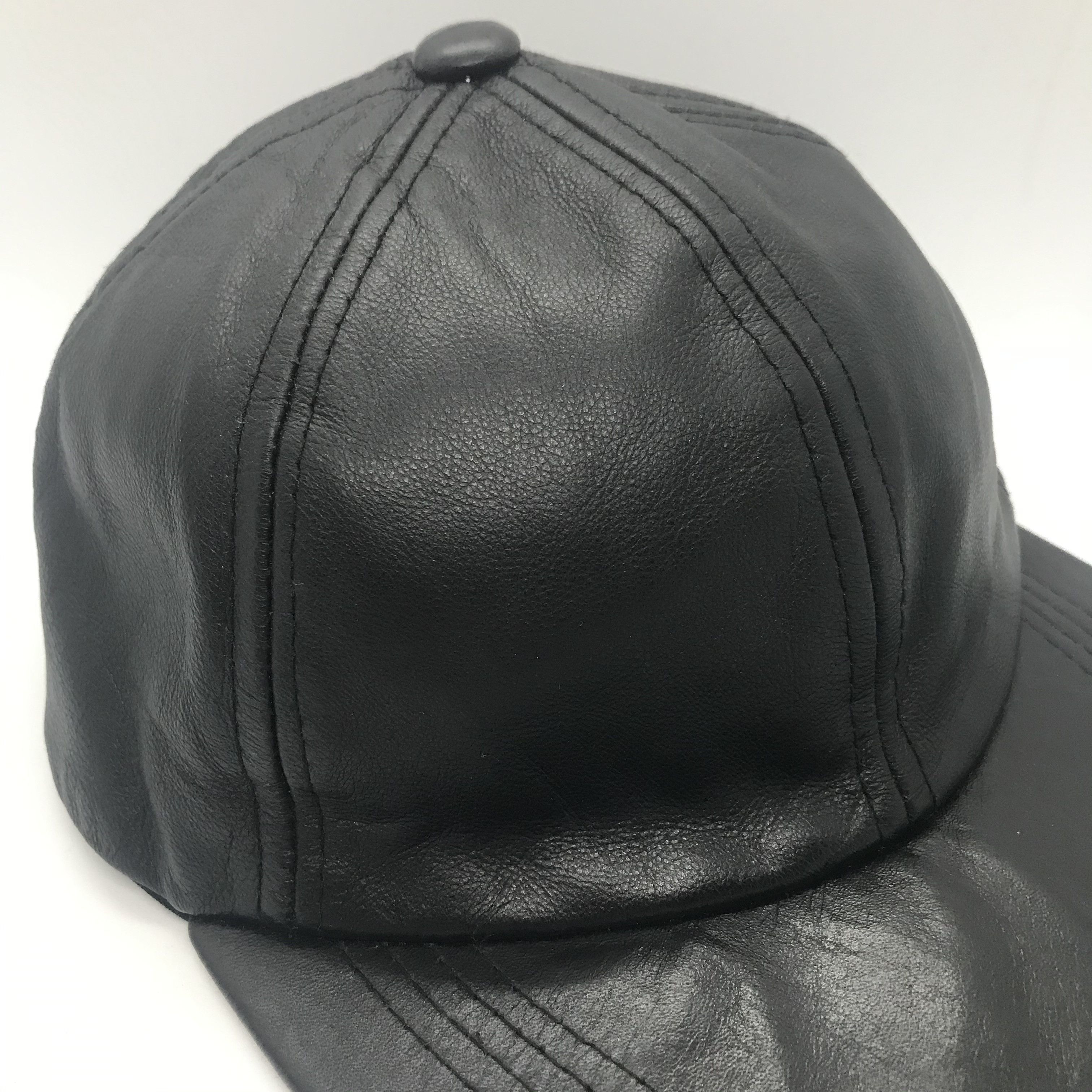 Genuine Leather Vintage 80s Gears Rock & Roll Cafe Leather Cap Size ONE SIZE - 3 Thumbnail