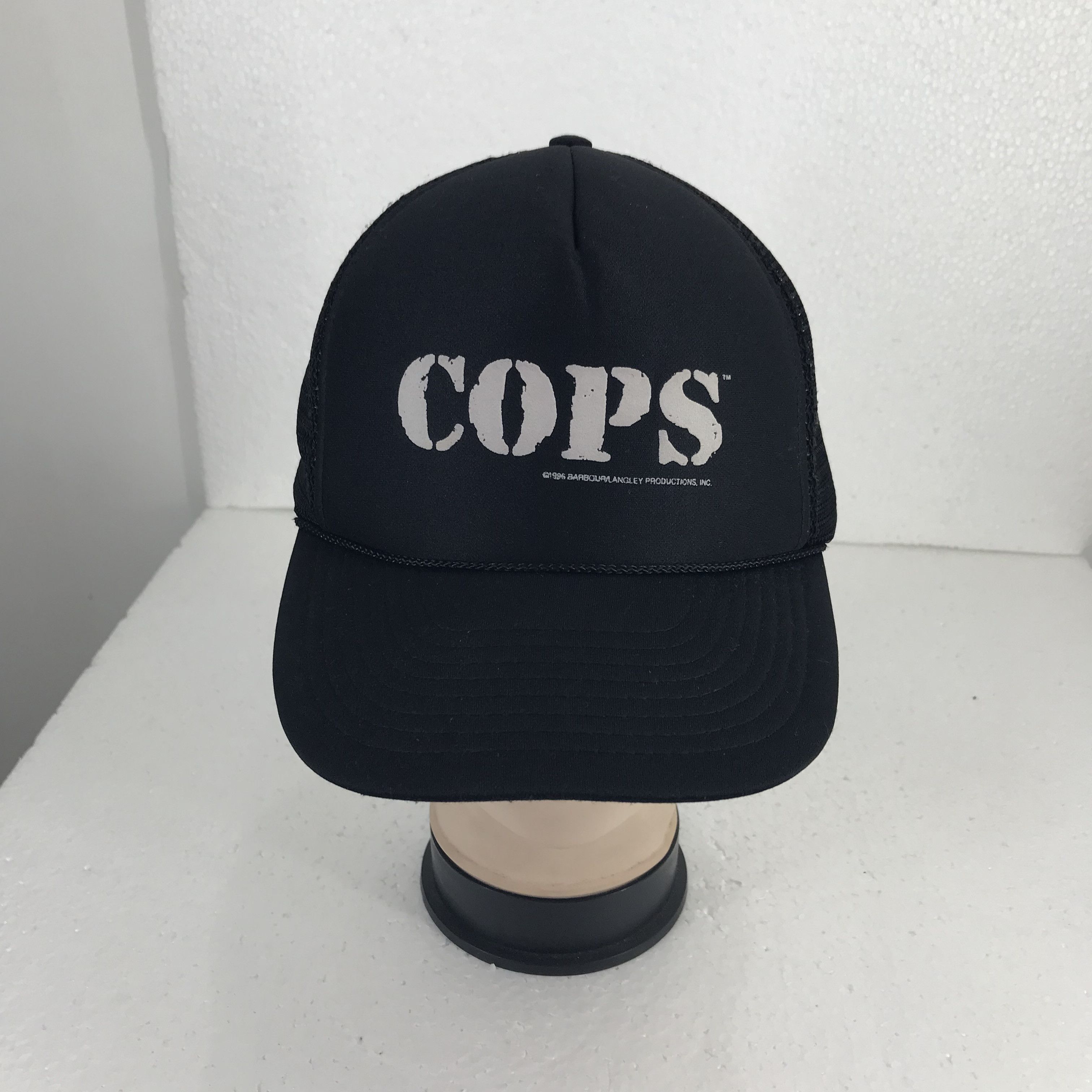 Vintage Vintage 1996 COPS TV SHOW Black Langley Productions Cap Size ONE SIZE - 1 Thumbnail