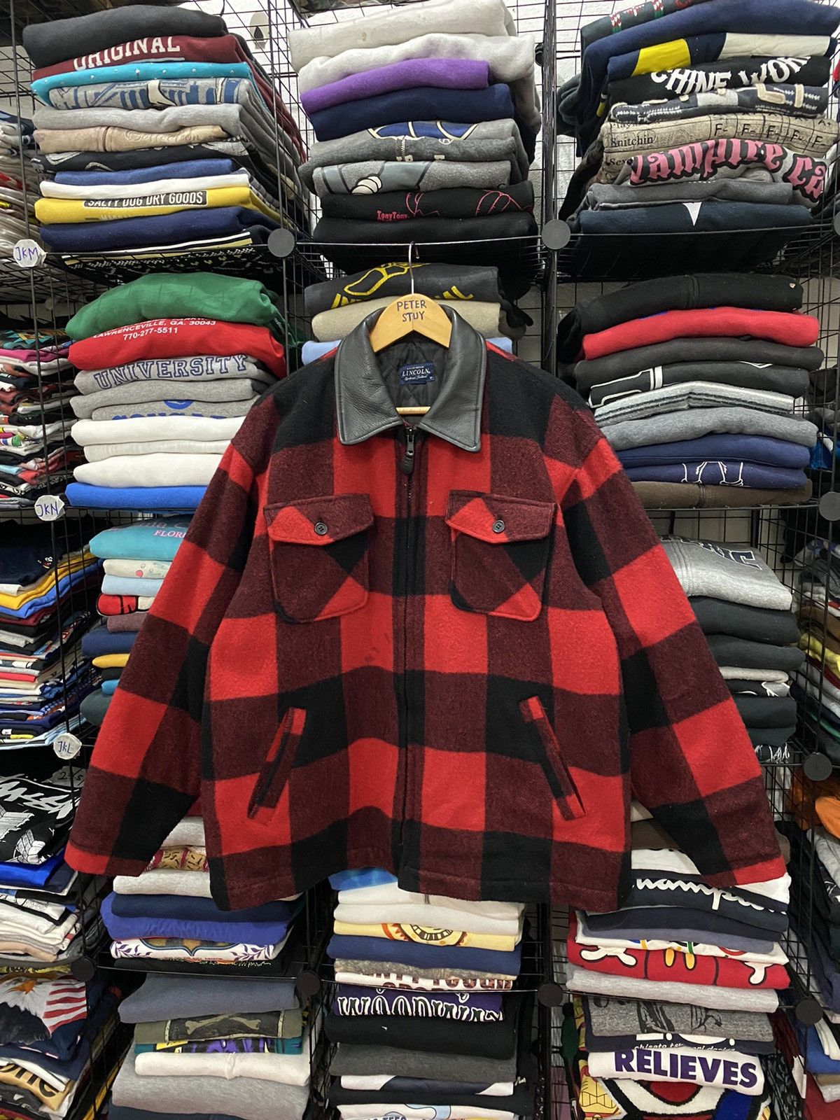 Designer × Flannel × Vintage VINTAGE LINCOLN by TERASHIMA FLANNEL JACKET LEATHER COLLAR Size US M / EU 48-50 / 2 - 1 Thumbnail