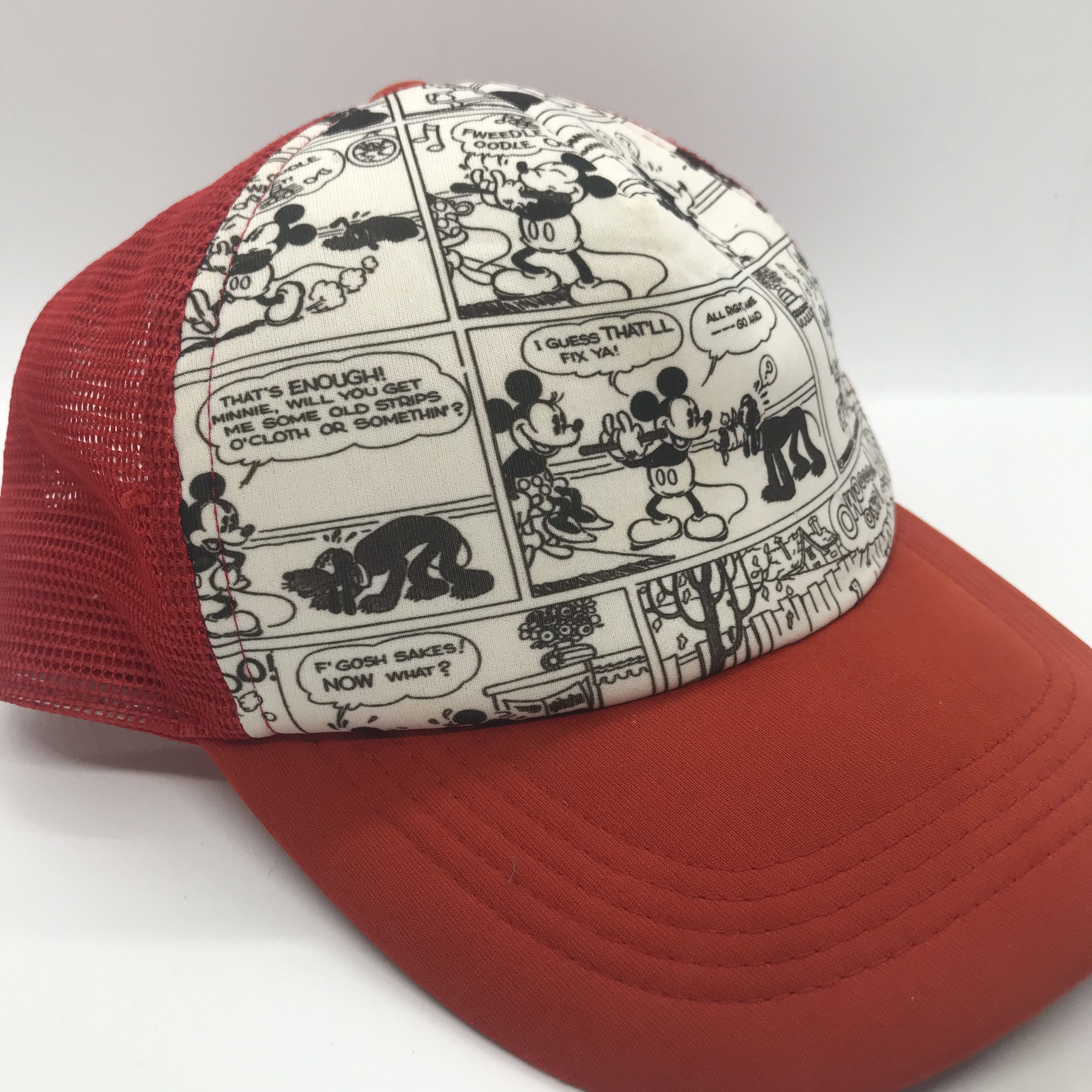Mickey Mouse Vintage MICKEY MOUSE Newpapers Fullprint Trucker Cap Size ONE SIZE - 2 Thumbnail