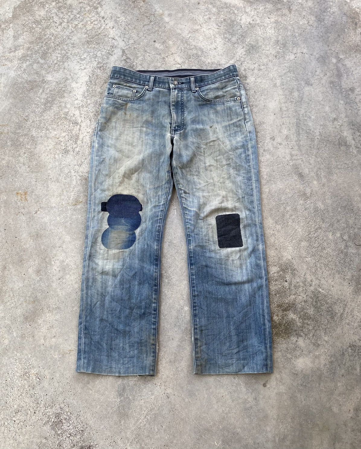 Edwin 🔥VINTAGE EDWIN PATCHWORK DISTRESSED DENIM JEANS Size US 34 / EU 50 - 1 Thumbnail