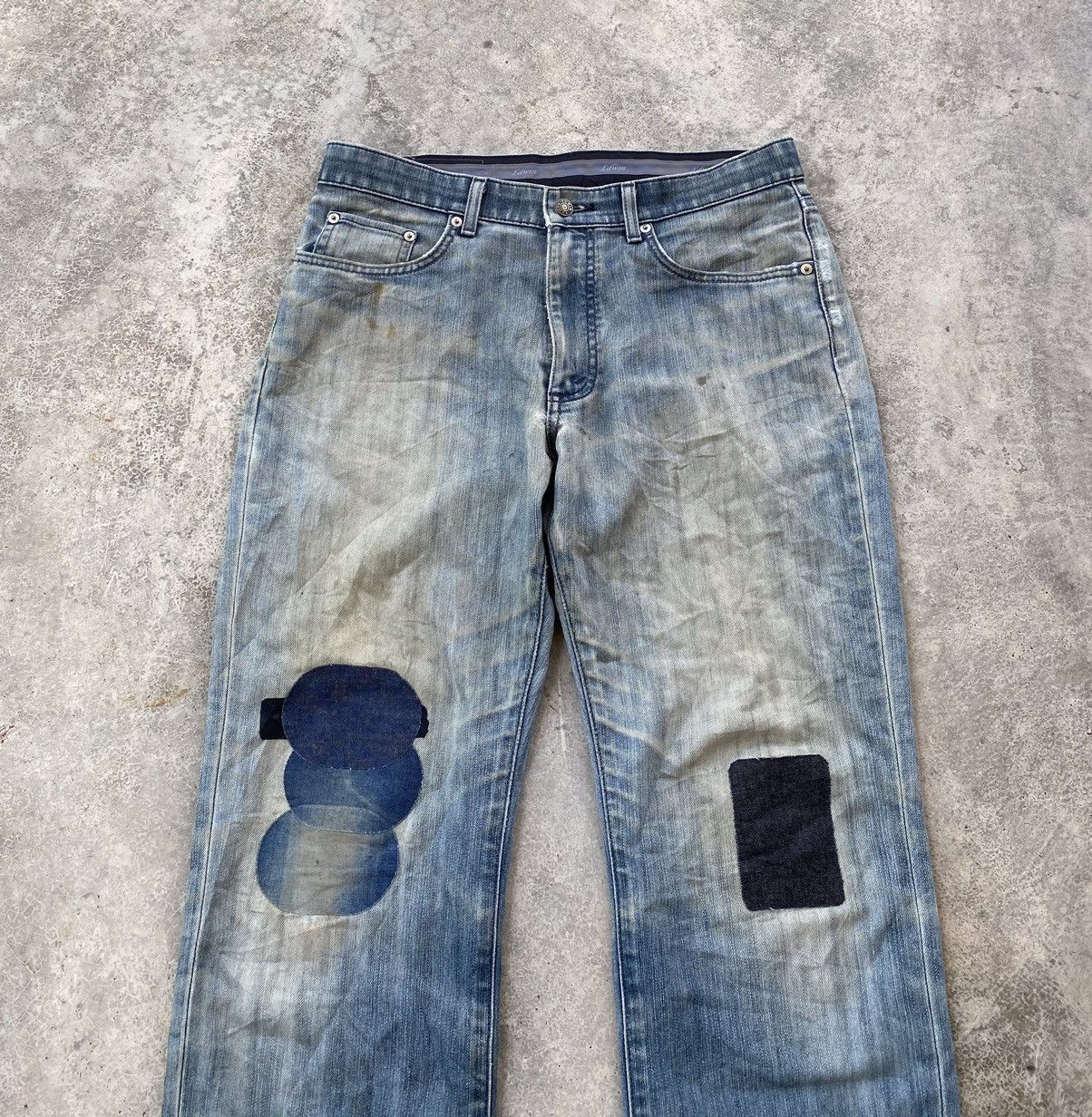 Edwin 🔥VINTAGE EDWIN PATCHWORK DISTRESSED DENIM JEANS Size US 34 / EU 50 - 3 Thumbnail