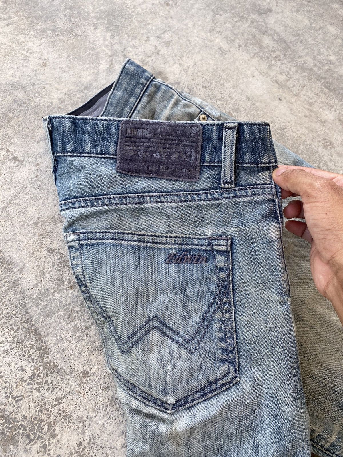Edwin 🔥VINTAGE EDWIN PATCHWORK DISTRESSED DENIM JEANS Size US 34 / EU 50 - 6 Thumbnail