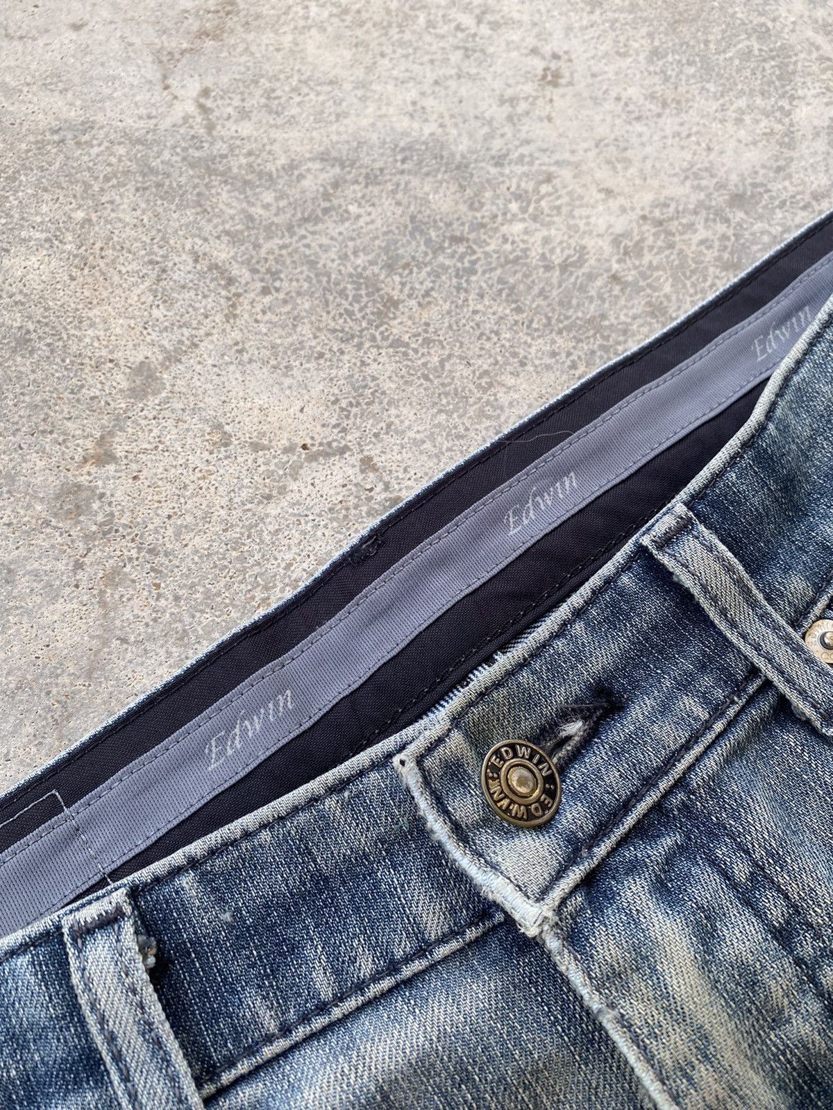 Edwin 🔥VINTAGE EDWIN PATCHWORK DISTRESSED DENIM JEANS Size US 34 / EU 50 - 7 Thumbnail