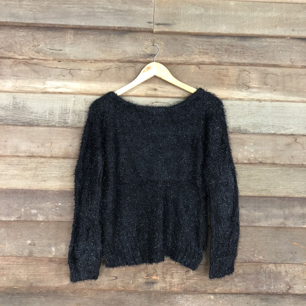 Japanese Brand Japan Black Mohair Shag Shaggy Knitwear #c1068 Size US S / EU 44-46 / 1 - 11 Thumbnail