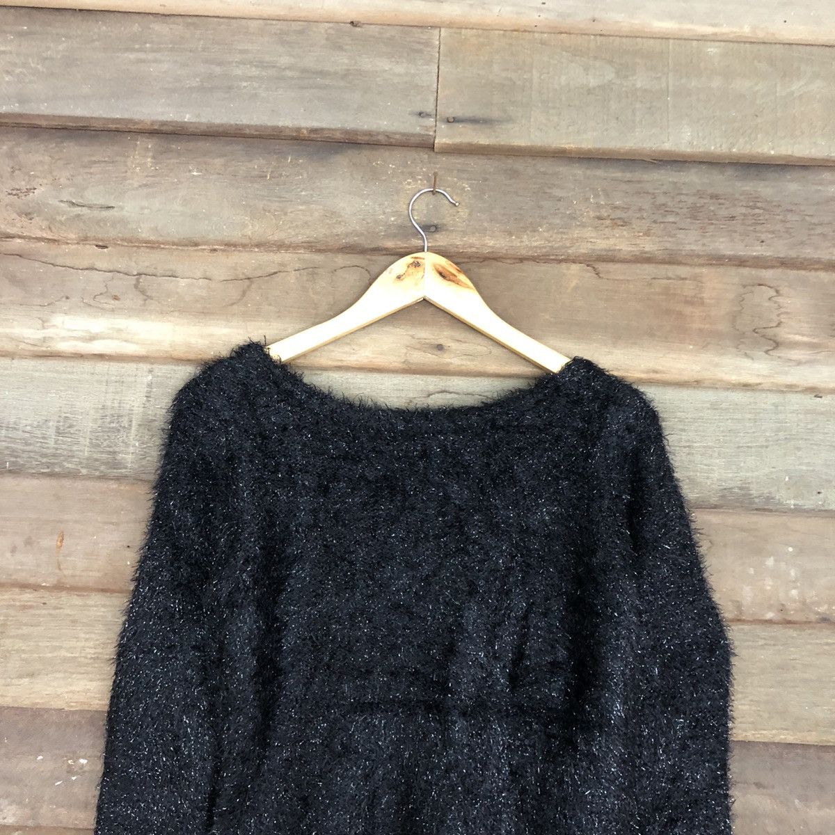 Japanese Brand Japan Black Mohair Shag Shaggy Knitwear #c1068 Size US S / EU 44-46 / 1 - 9 Thumbnail