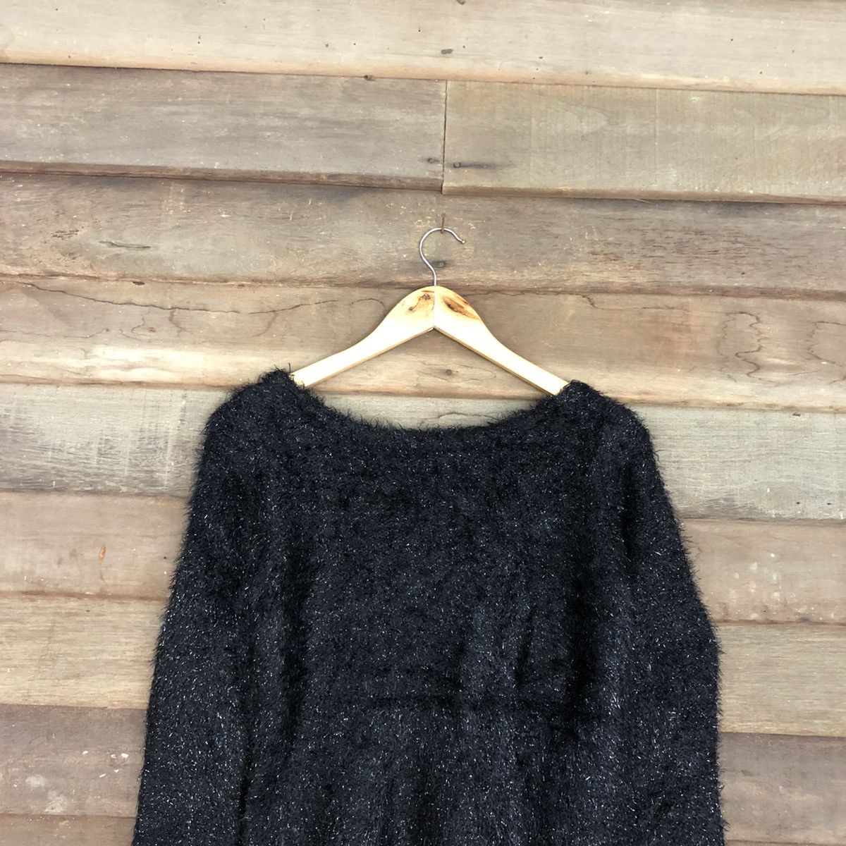 Japanese Brand Japan Black Mohair Shag Shaggy Knitwear #c1068 Size US S / EU 44-46 / 1 - 2 Thumbnail