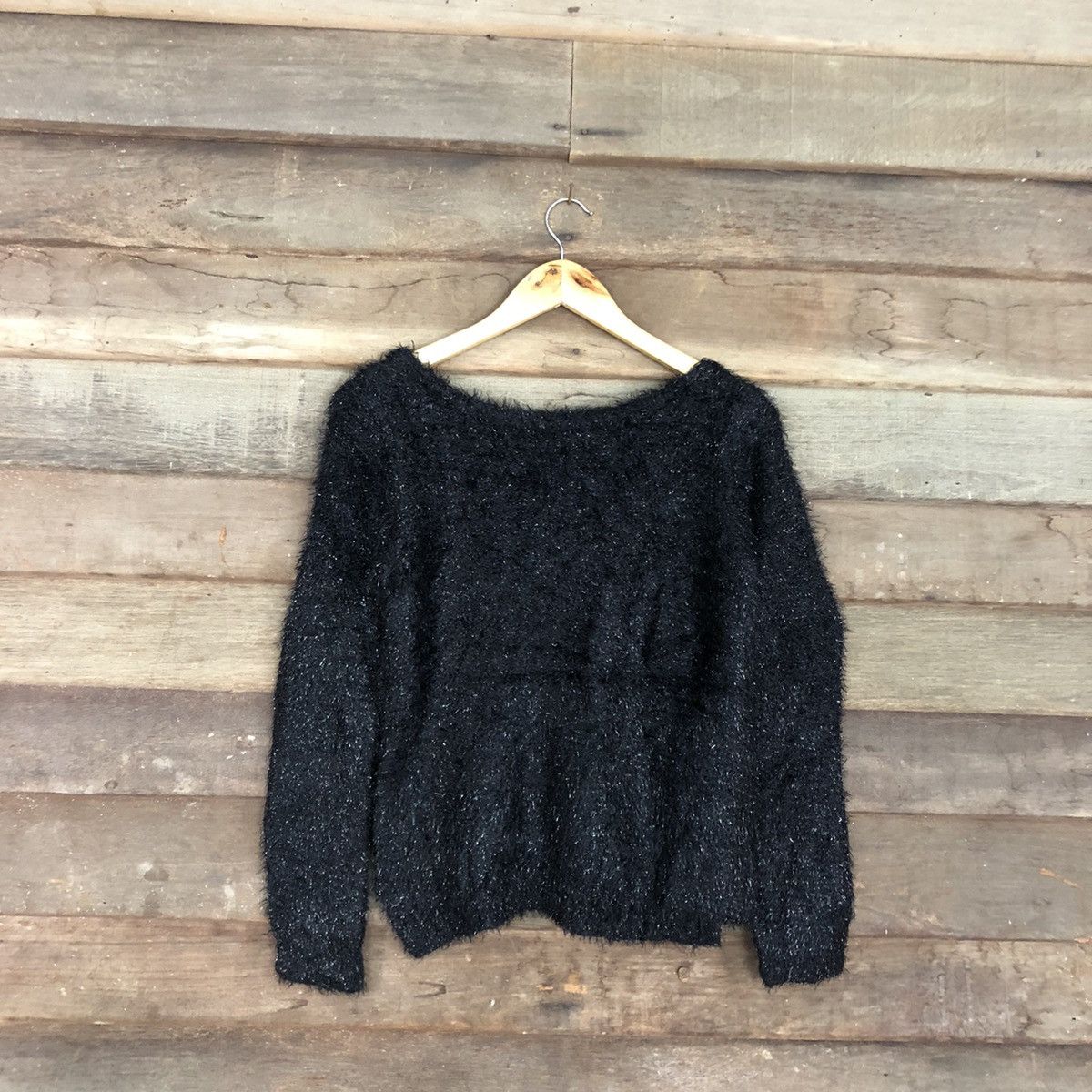 Japanese Brand Japan Black Mohair Shag Shaggy Knitwear #c1068 Size US S / EU 44-46 / 1 - 3 Thumbnail