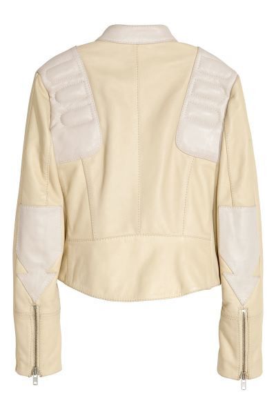 H&M H&M Studio S/S 2016 Beige Leather Women Jacket Size M / US 6-8 / IT 42-44 - 4 Thumbnail