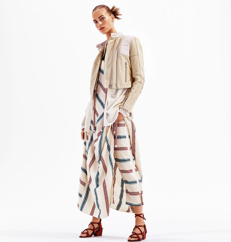 H&M Studio S/S 2016 Beige Leather Women Jacket