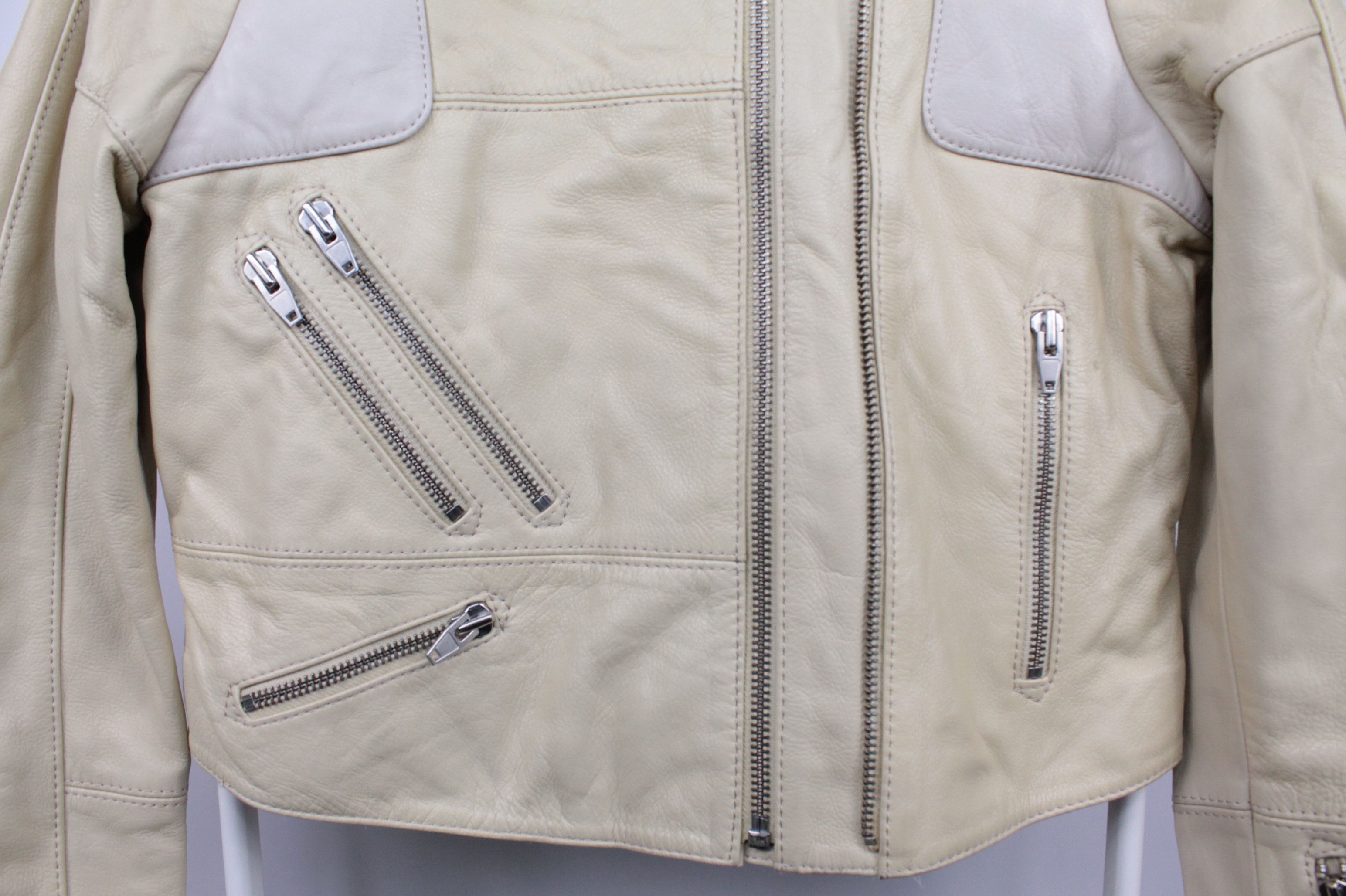 H&M H&M Studio S/S 2016 Beige Leather Women Jacket Size M / US 6-8 / IT 42-44 - 6 Thumbnail