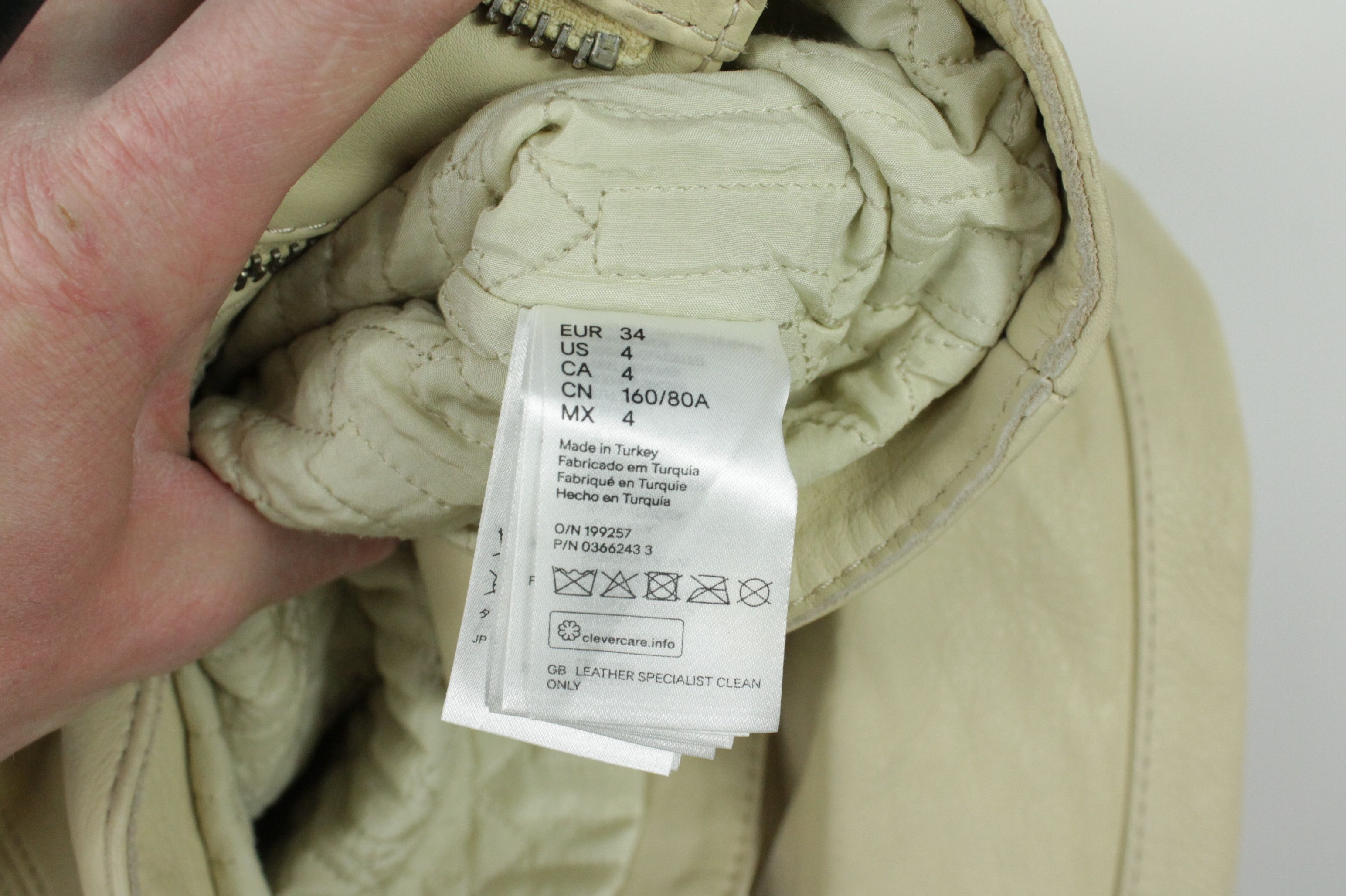 H&M H&M Studio S/S 2016 Beige Leather Women Jacket Size M / US 6-8 / IT 42-44 - 15 Thumbnail