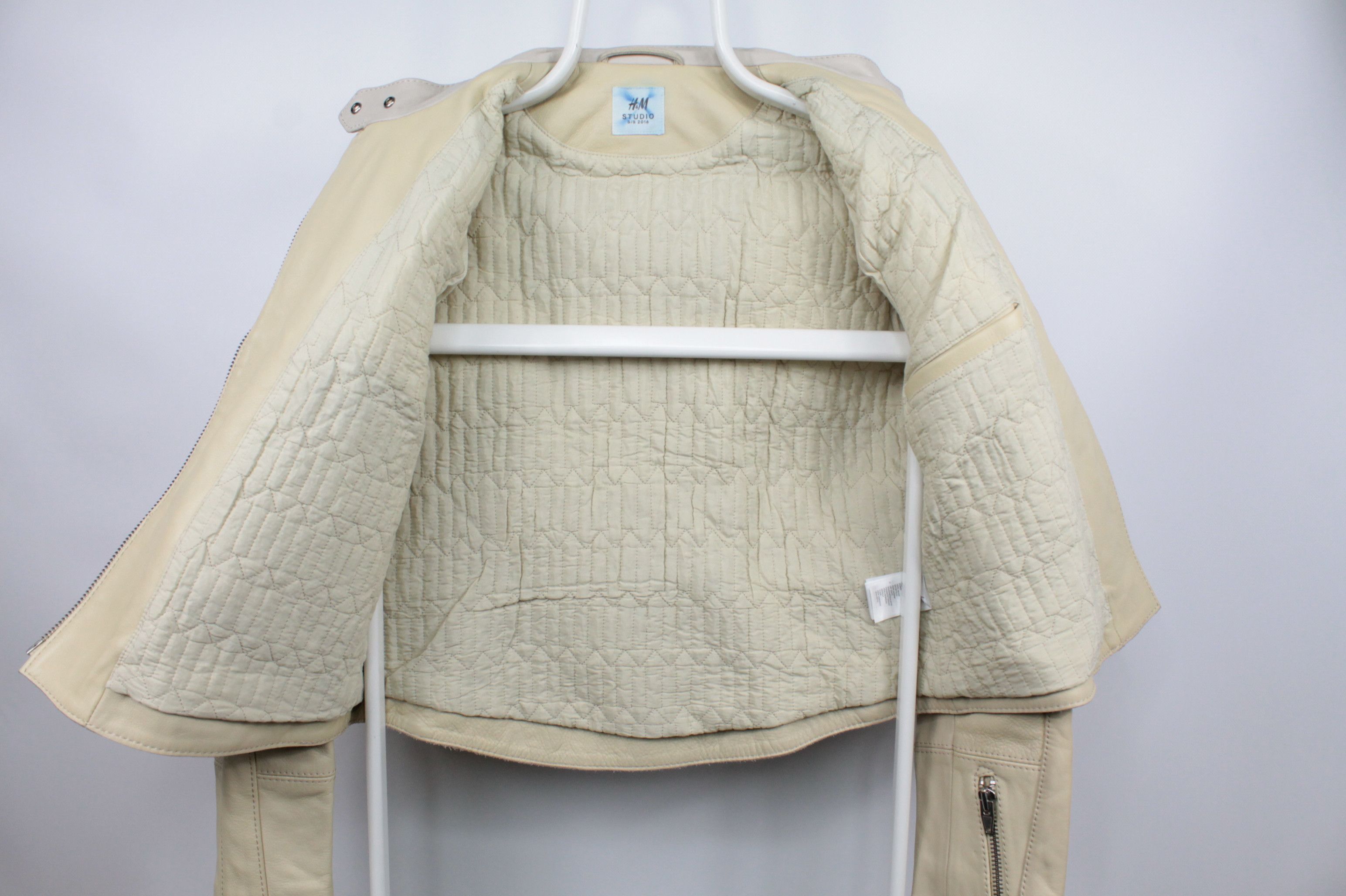 H&M H&M Studio S/S 2016 Beige Leather Women Jacket Size M / US 6-8 / IT 42-44 - 11 Thumbnail
