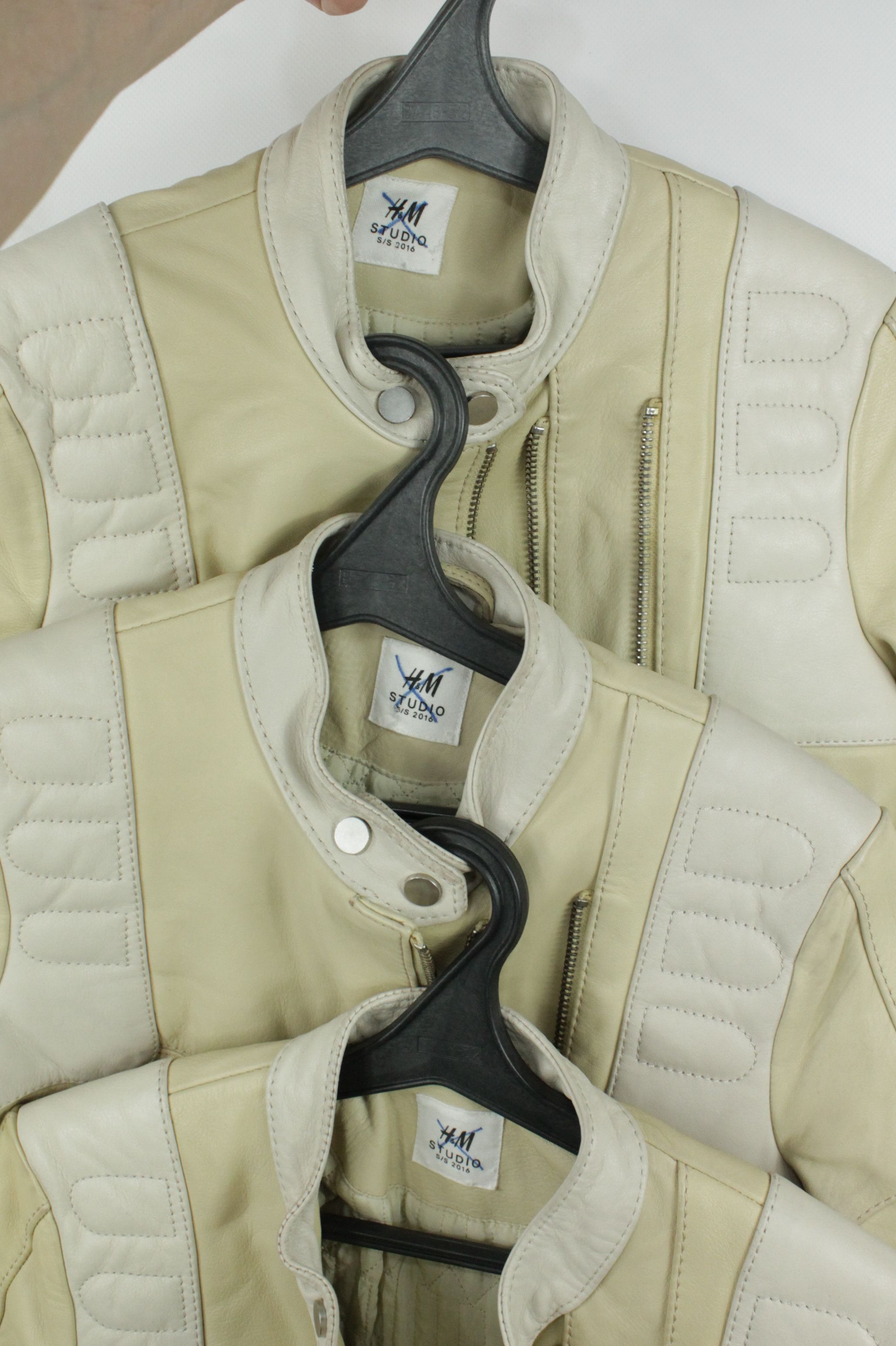 H&M H&M Studio S/S 2016 Beige Leather Women Jacket Size M / US 6-8 / IT 42-44 - 13 Thumbnail