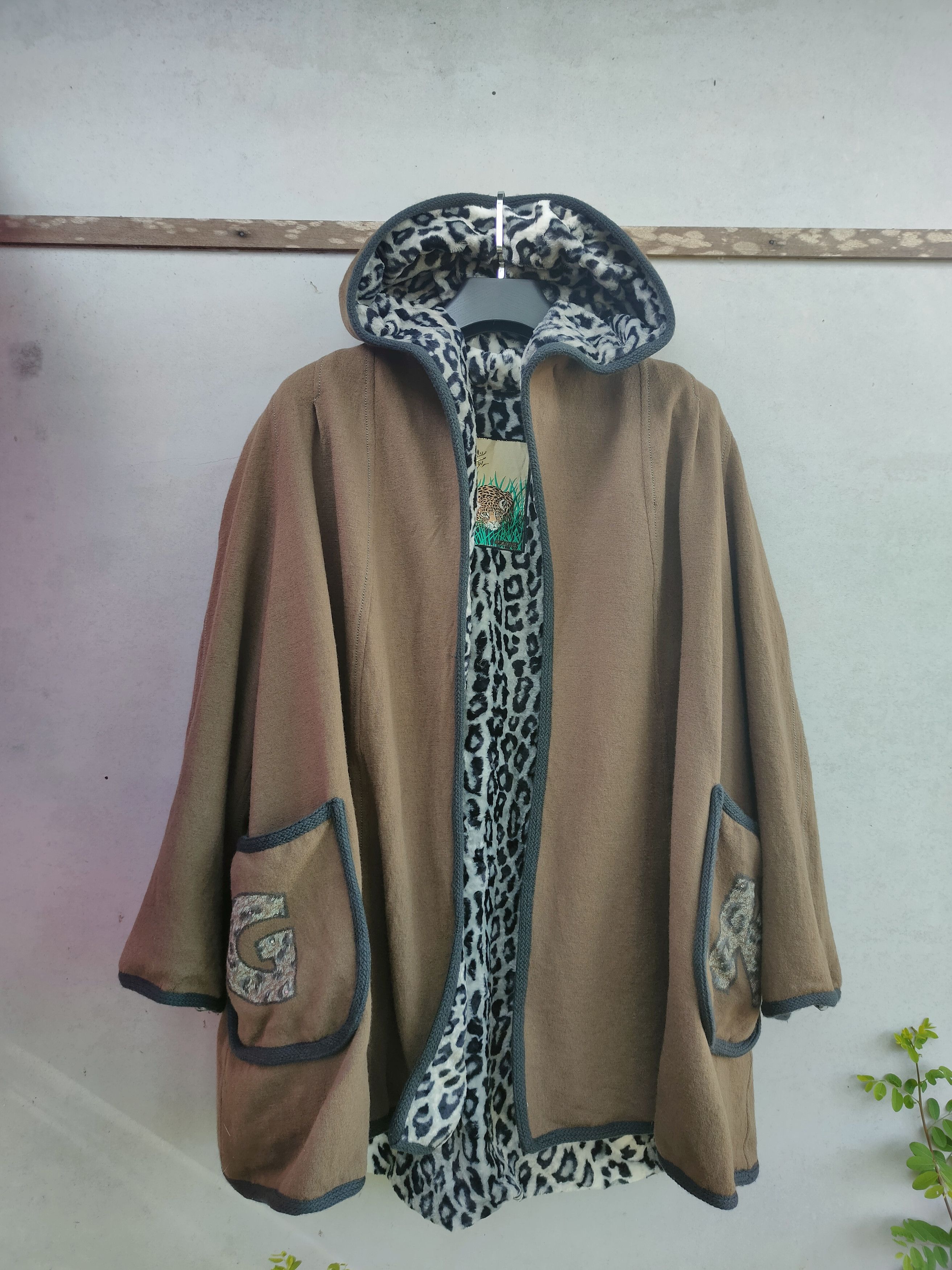 image of Vintage Habitat Leopard Jacket Pharell Style in Brown, Men's (Size XL)