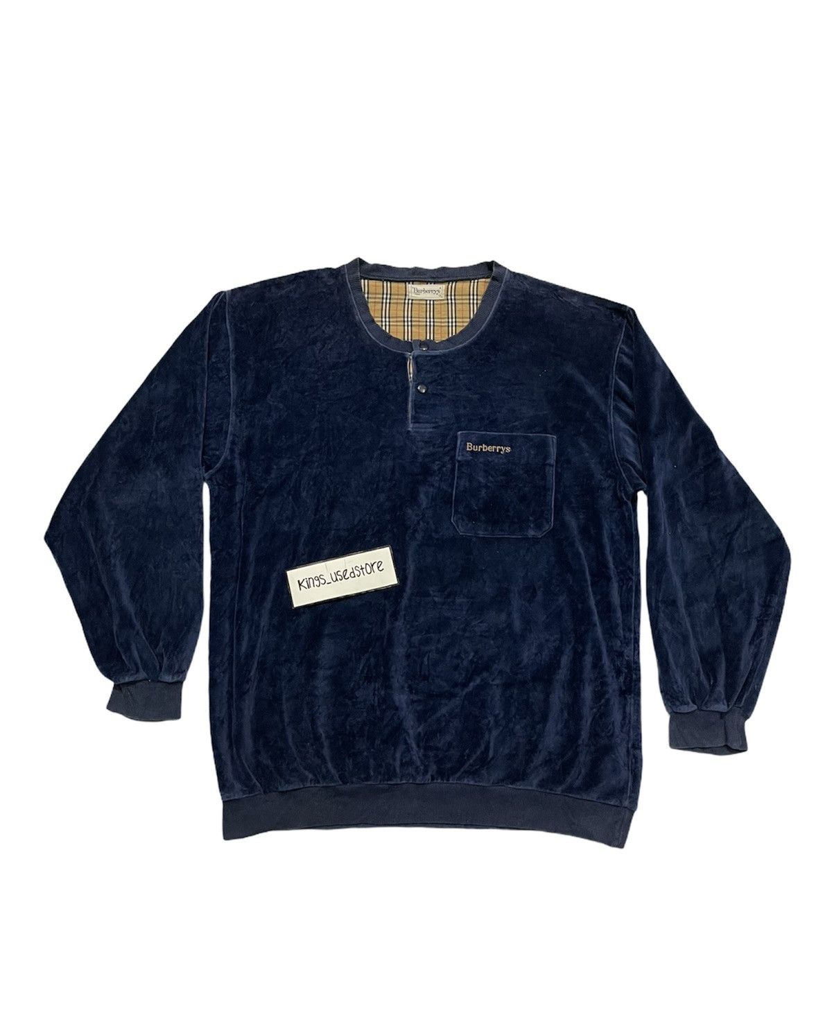 Burberry Vintage burberry velvet sweatshirt Size US L / EU 52-54 / 3 - 1 Thumbnail