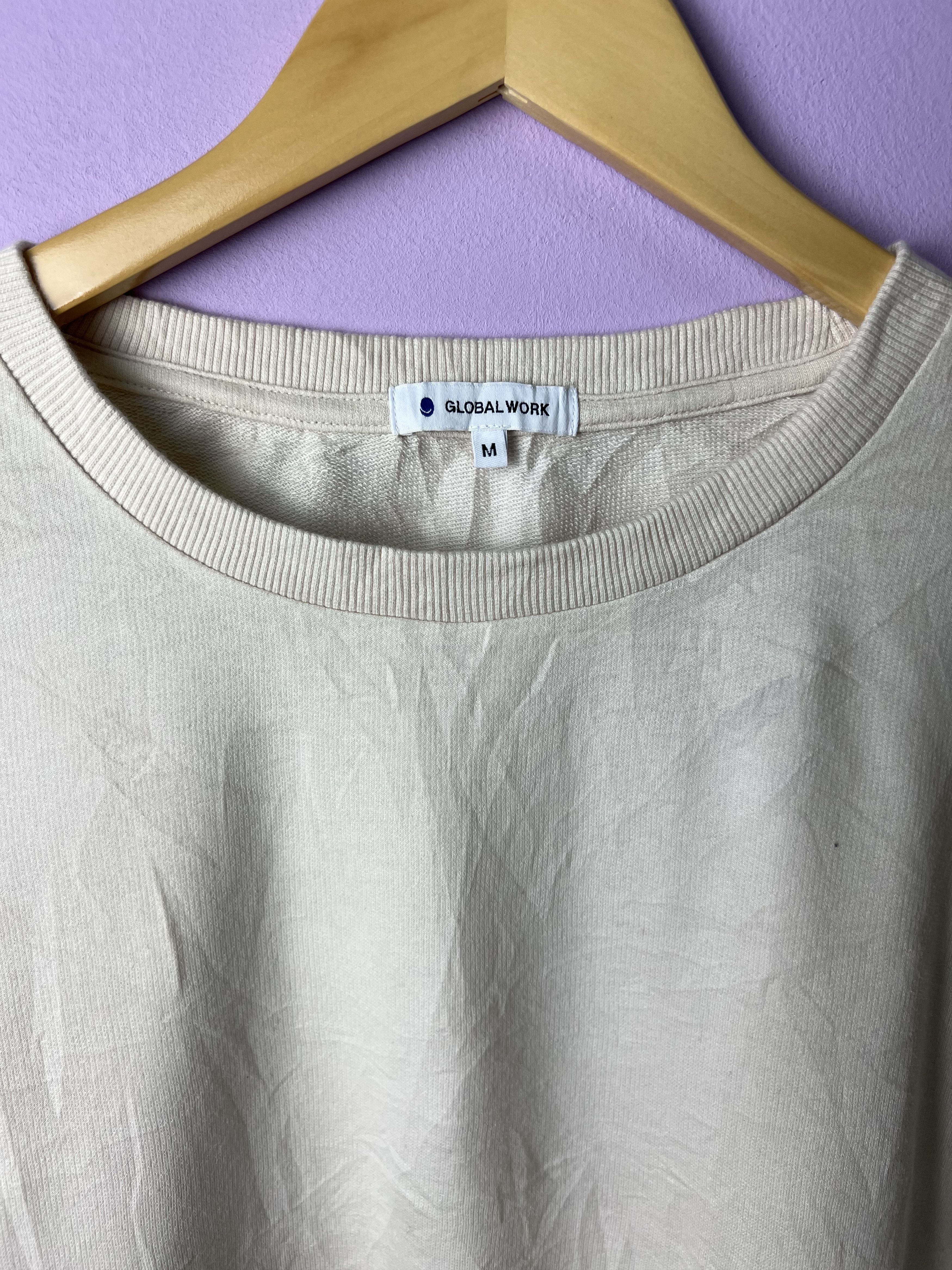 Global Work 🔥Big Size Cream Global Work Long Sleeve Tees Size US XXL / EU 58 / 5 - 9 Thumbnail