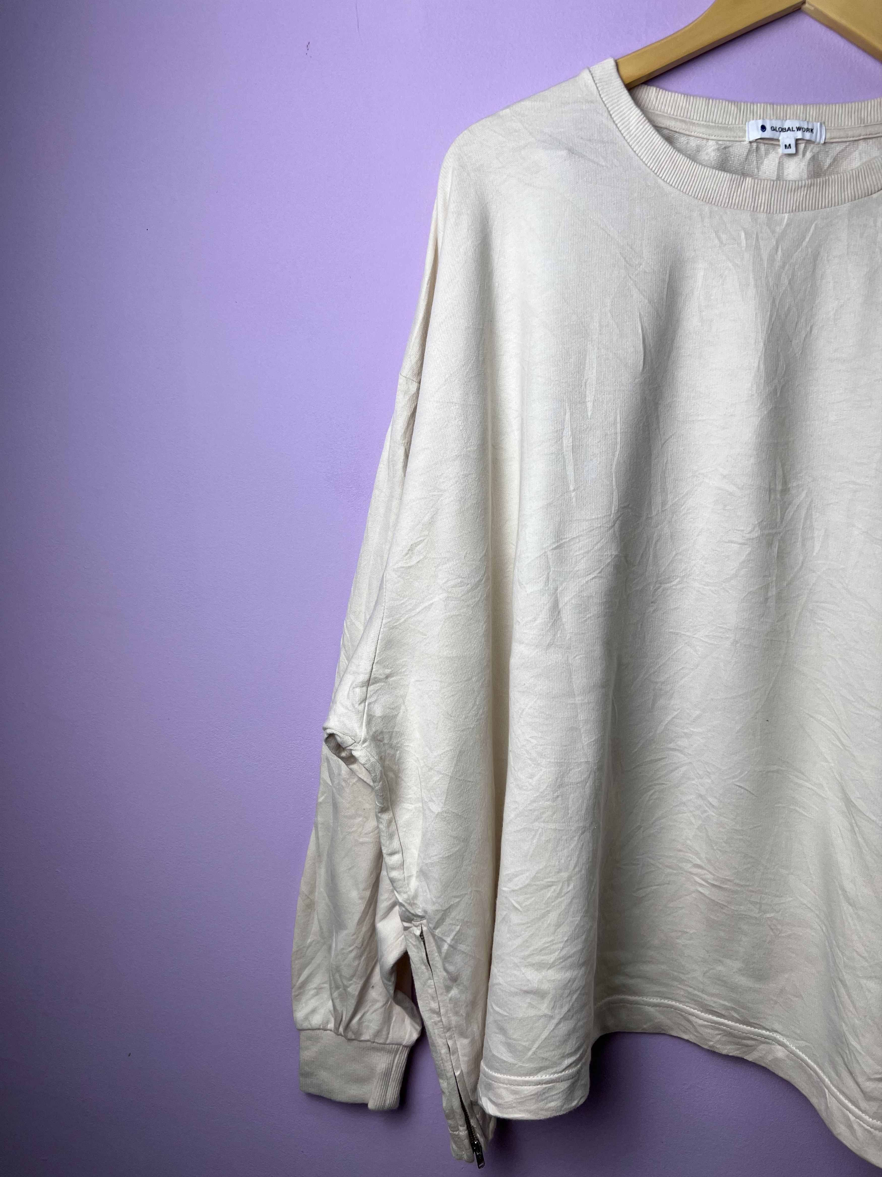 Global Work 🔥Big Size Cream Global Work Long Sleeve Tees Size US XXL / EU 58 / 5 - 4 Thumbnail