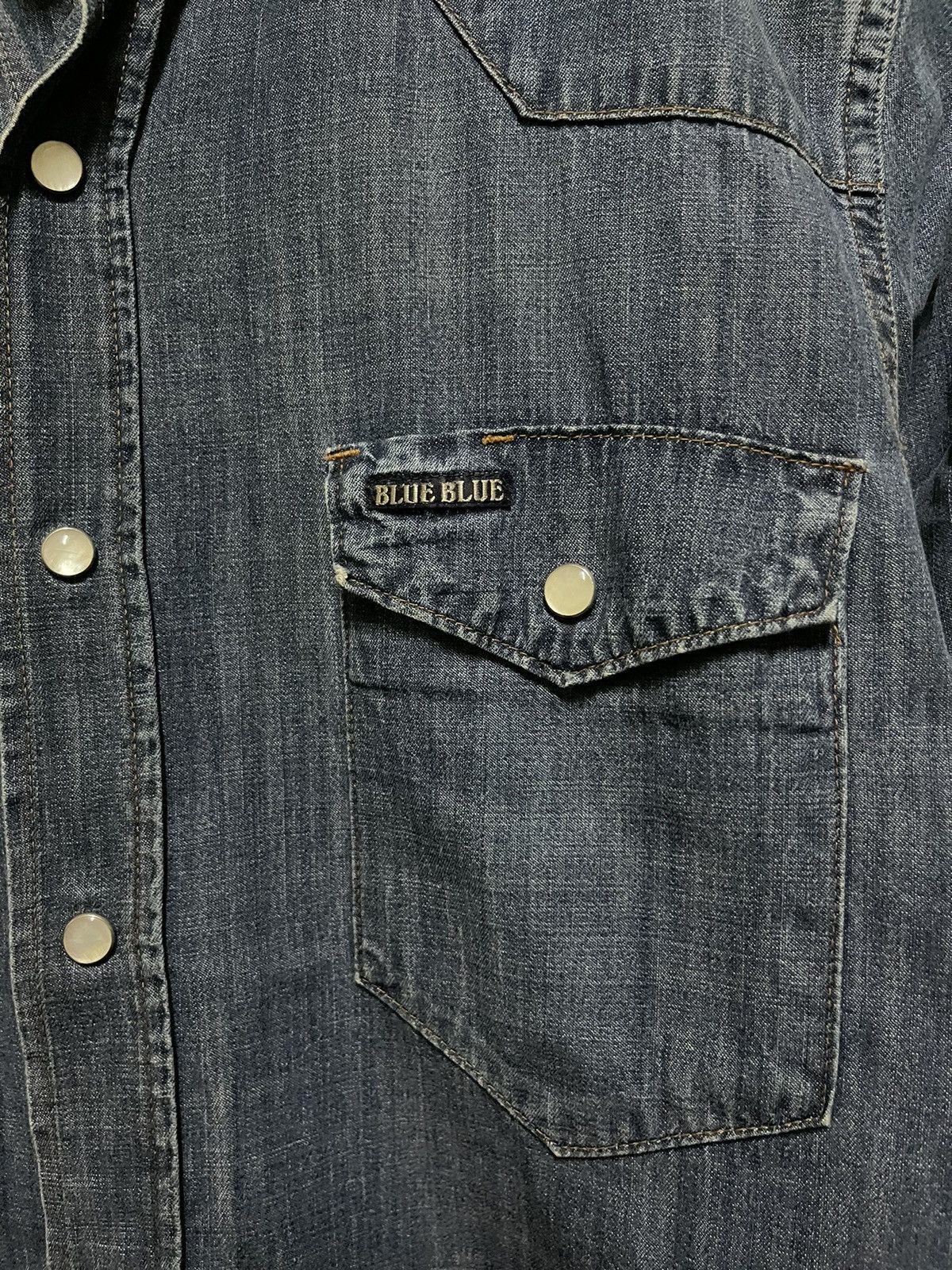 Blue Blue Japan × Japanese Brand Blue Blue Western Selvedge Snap Button Shirt Sun Faded Size S / US 4 / IT 40 - 4 Thumbnail