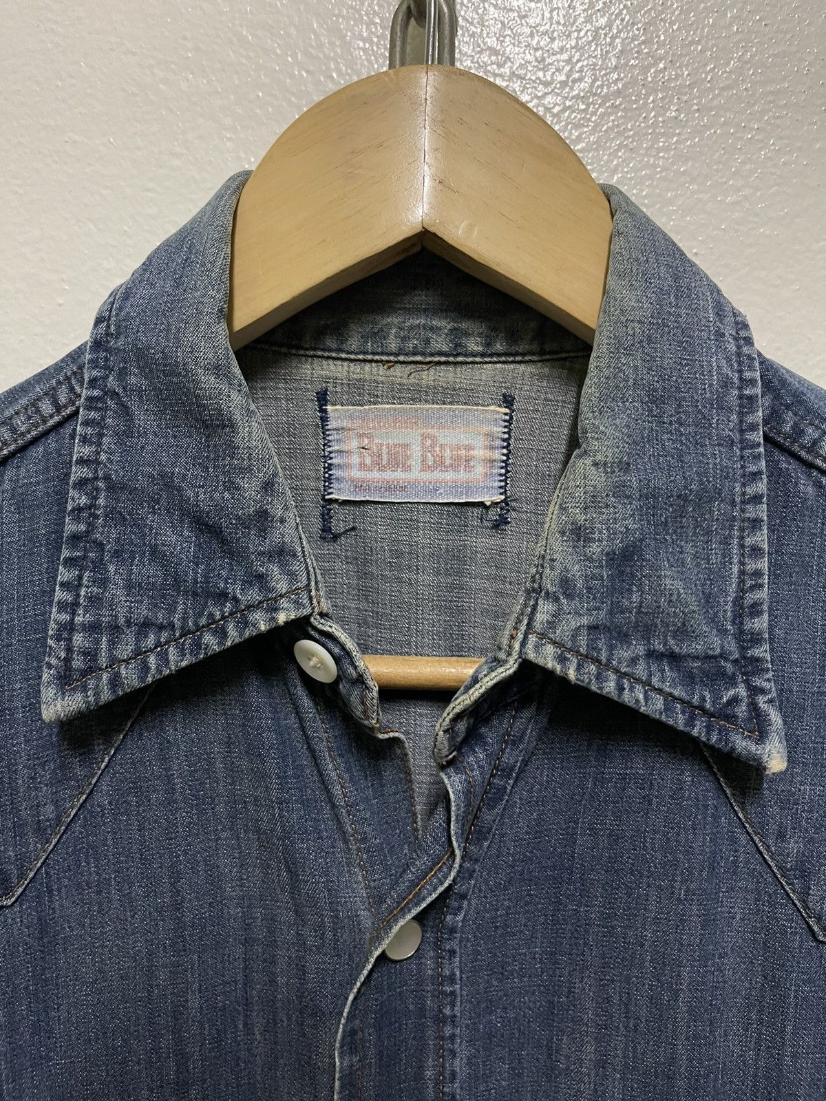Blue Blue Japan × Japanese Brand Blue Blue Western Selvedge Snap Button Shirt Sun Faded Size S / US 4 / IT 40 - 5 Thumbnail
