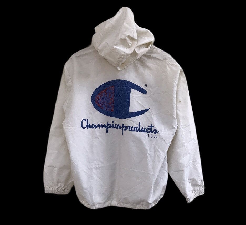 Champion VINTAGE 90s CHAMPION BIGLOGO RUNNING JACKET HOODIE Size US L / EU 52-54 / 3 - 1 Thumbnail