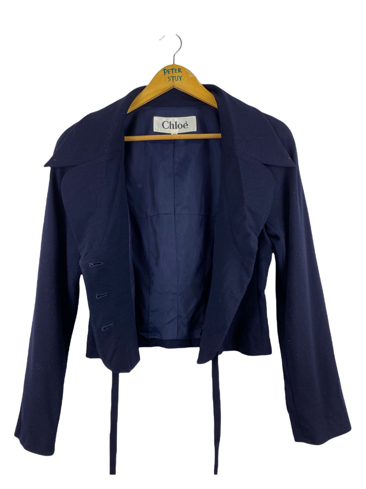 Chloe × Designer CHLOÉ CROPPED JACKET WOOL FABRIC Size US S / EU 44-46 / 1 - 3 Thumbnail