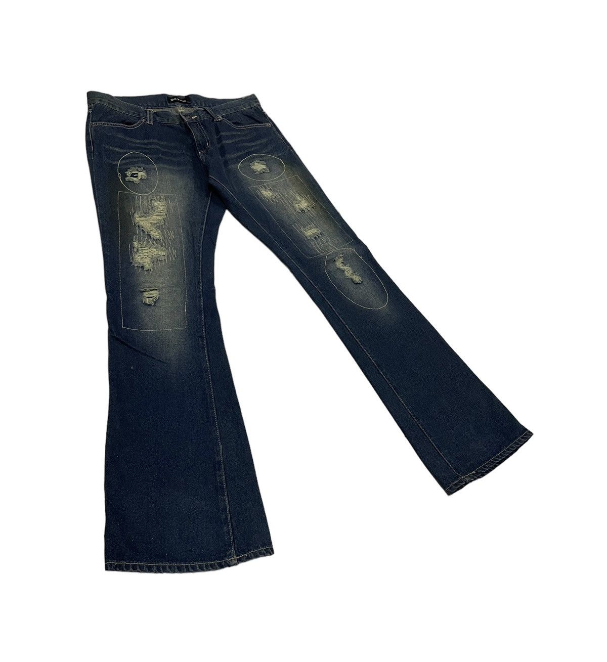Le Grande Bleu (L.G.B.) DalFellow Japanese Patchwork Flare Jeans Size US 32 / EU 48 - 1 Thumbnail
