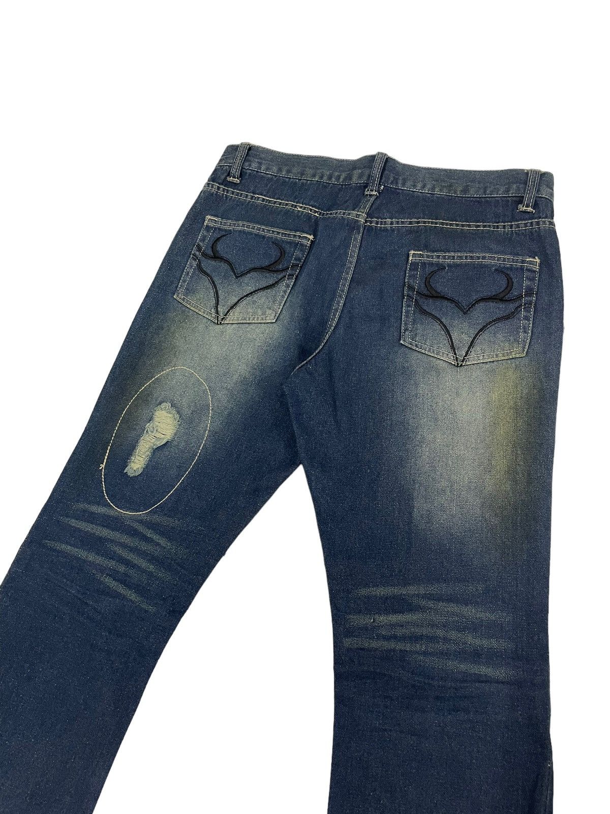 Le Grande Bleu (L.G.B.) DalFellow Japanese Patchwork Flare Jeans Size US 32 / EU 48 - 8 Thumbnail