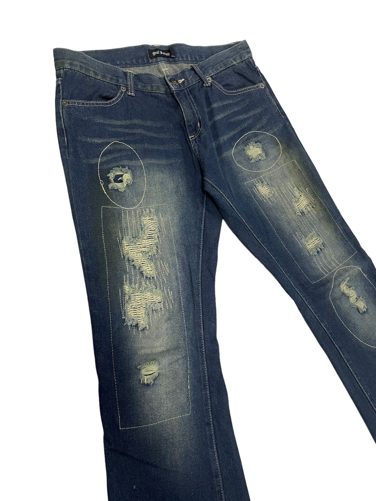Le Grande Bleu (L.G.B.) DalFellow Japanese Patchwork Flare Jeans Size US 32 / EU 48 - 2 Thumbnail