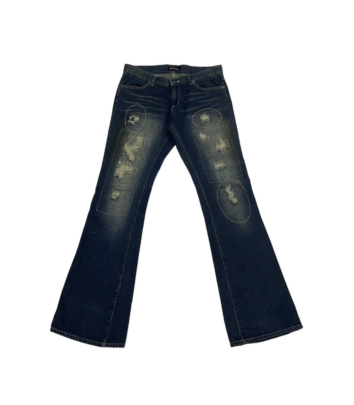 Le Grande Bleu (L.G.B.) DalFellow Japanese Patchwork Flare Jeans Size US 32 / EU 48 - 3 Thumbnail