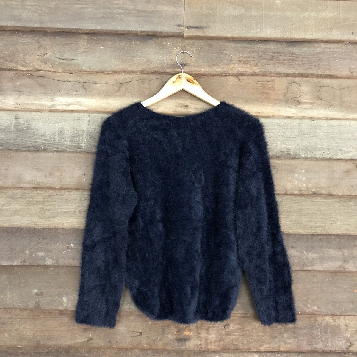Global Work DLL Global Work Dark Blue shaggy Mohair Knitwear #c1058 Size US S / EU 44-46 / 1 - 11 Thumbnail